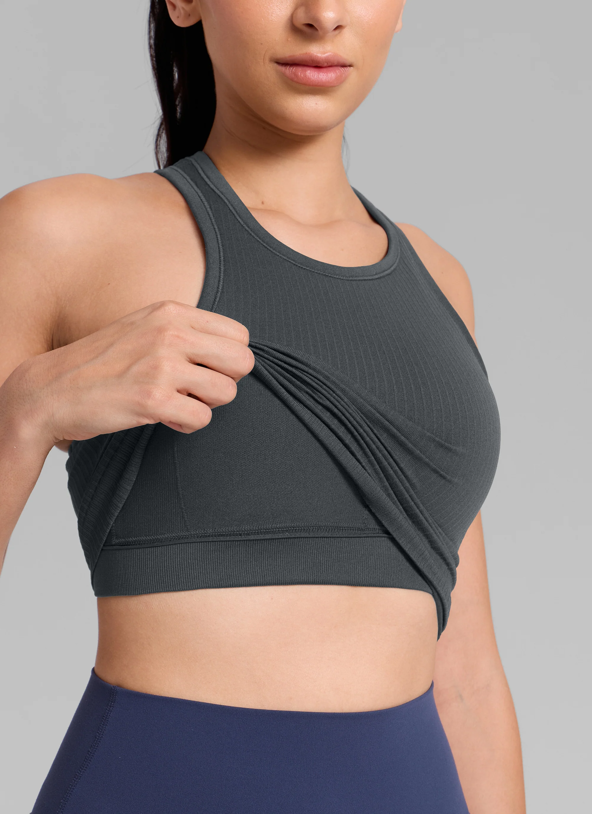 Seamless Ribbed Racerback Crop Tank - Image 9