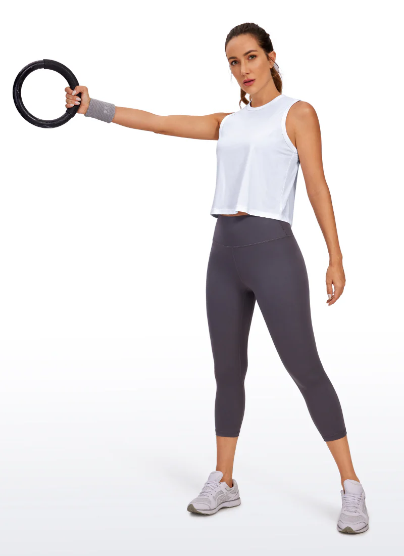 Pima Cotton High Neck Cropped Tank - Image 10