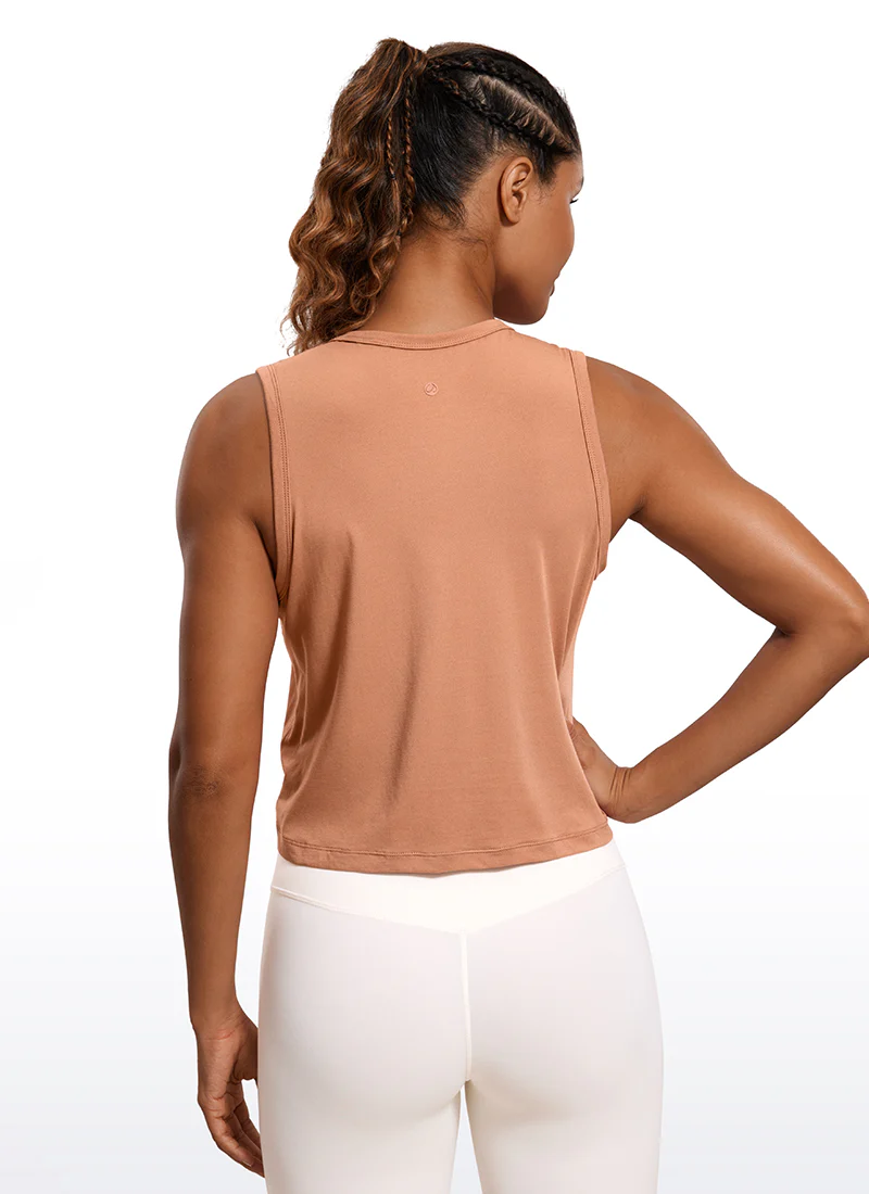 Pima Cotton High Neck Cropped Tank - Image 20