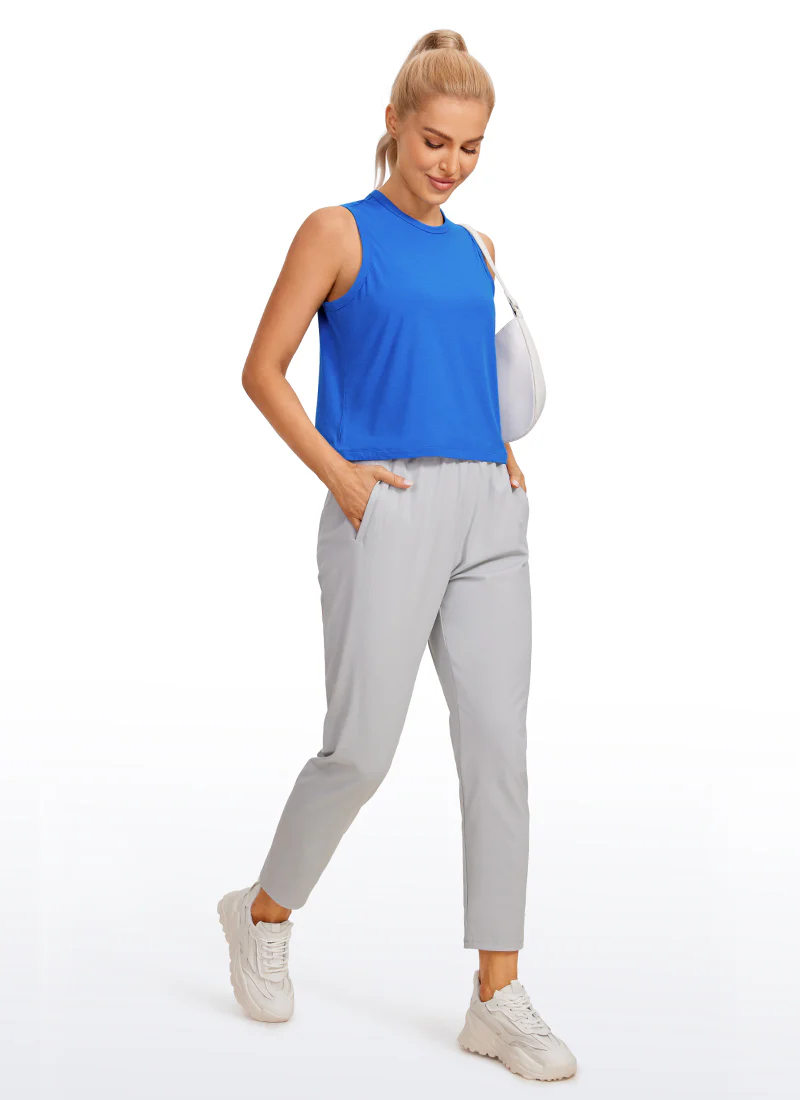 Pima Cotton High Neck Cropped Tank - Image 3