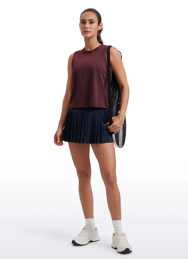 Pima Cotton High Neck Cropped Tank - Image 33