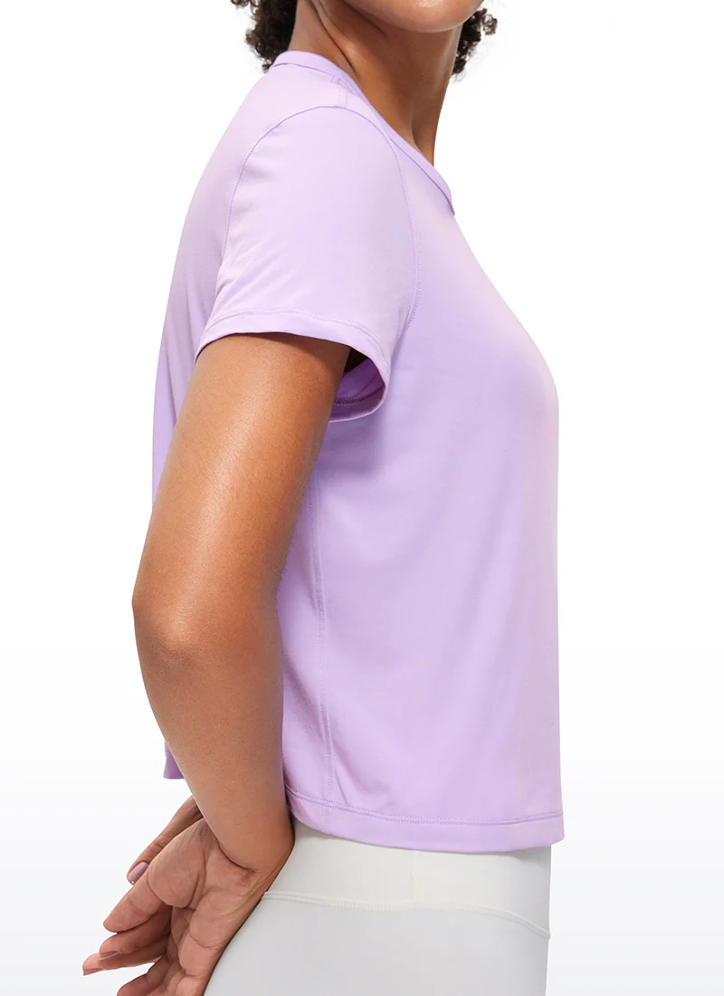 Pima Cotton Classic-Fit Cropped Short Sleeve - Image 27