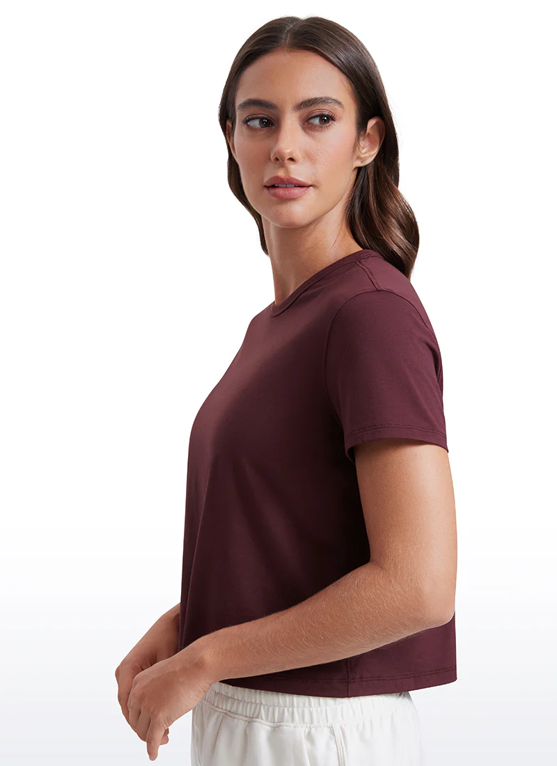 Pima Cotton Classic-Fit Cropped Short Sleeve - Image 12