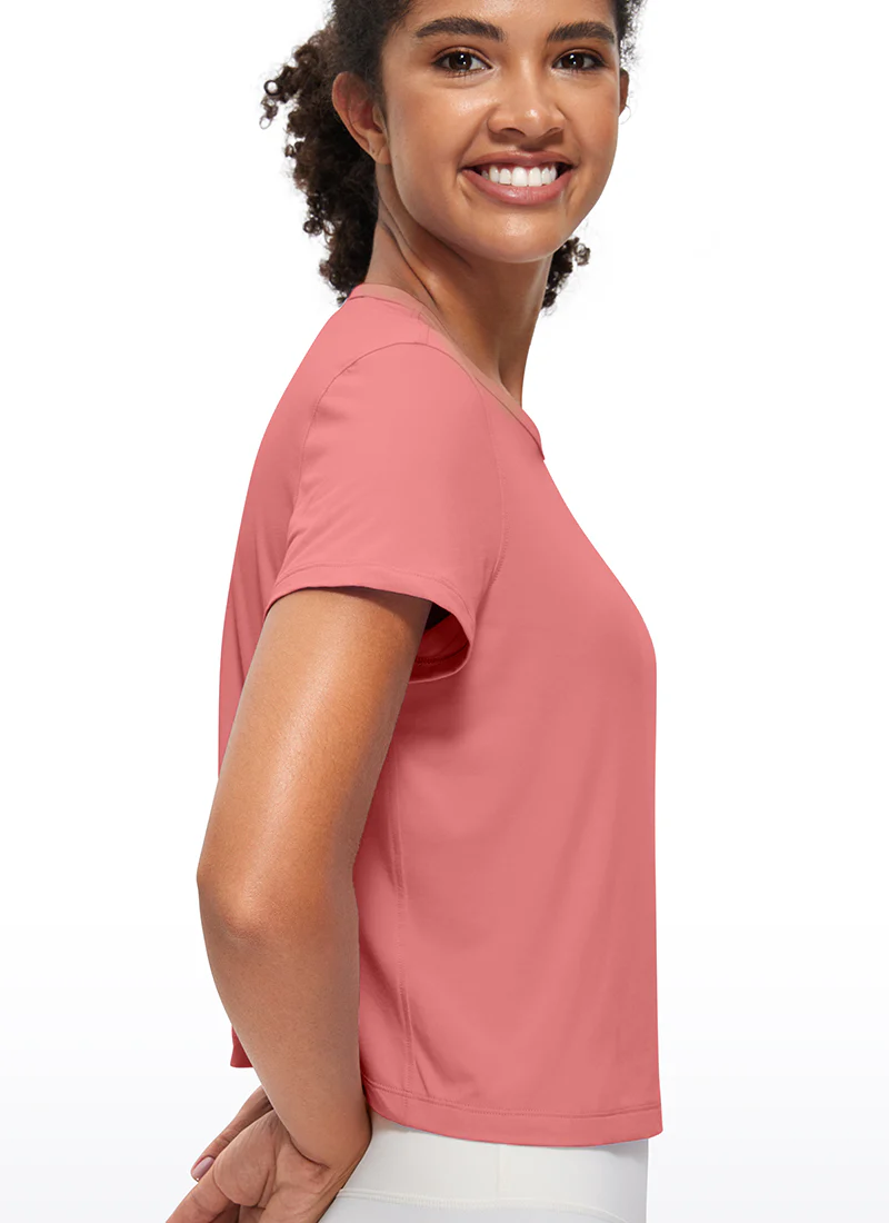 Pima Cotton Classic-Fit Cropped Short Sleeve - Image 4