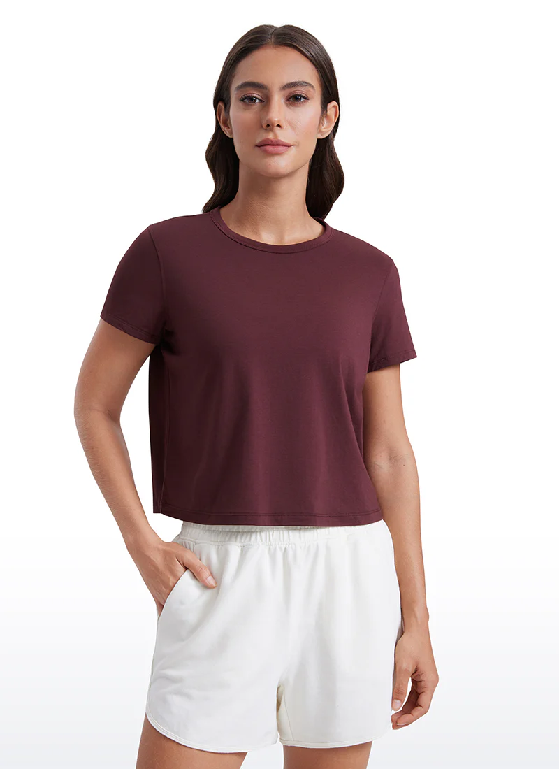 Pima Cotton Classic-Fit Cropped Short Sleeve - Image 9