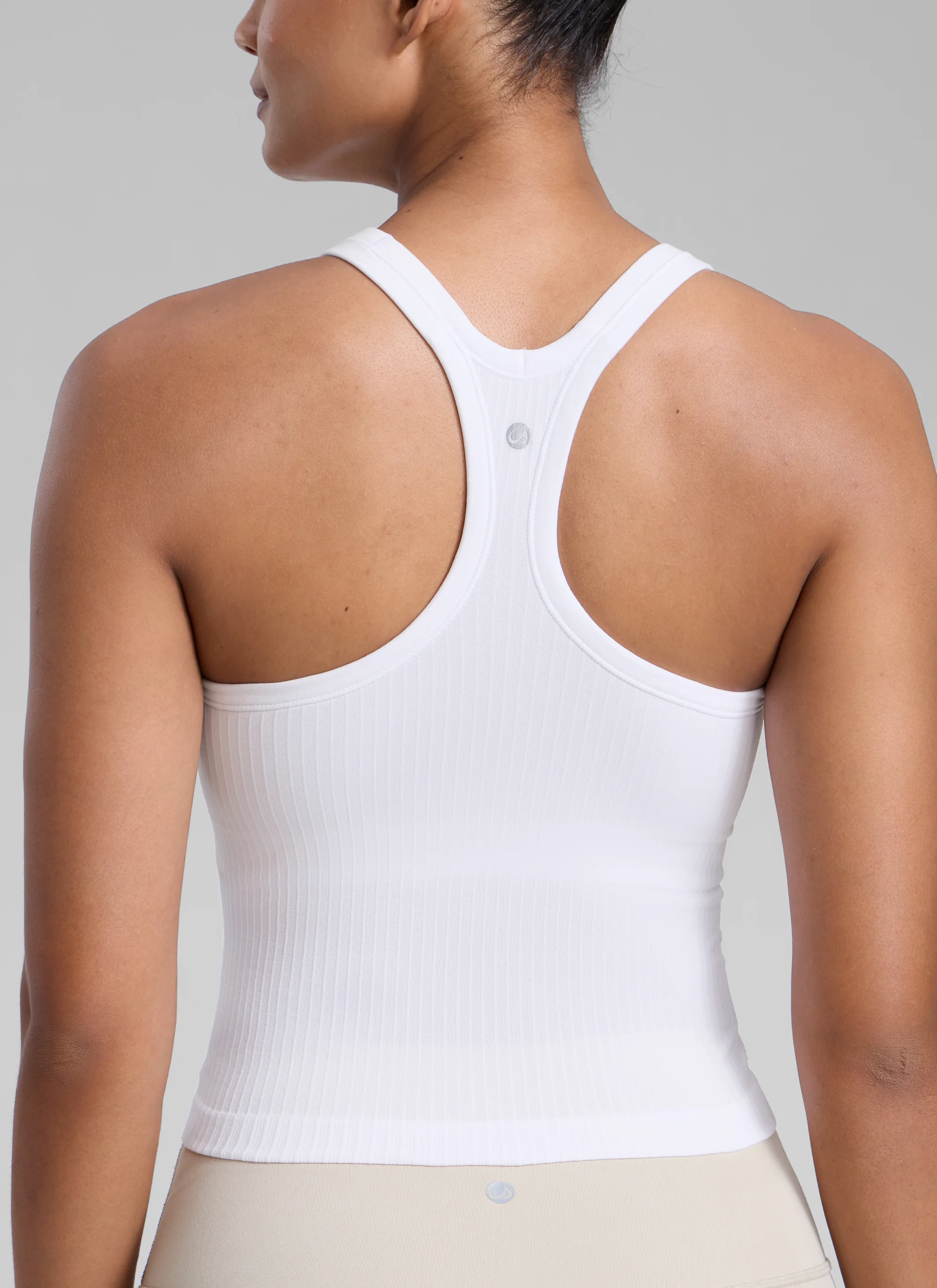 Seamless Racerback Built in Bra Ribbed Tank - Image 17