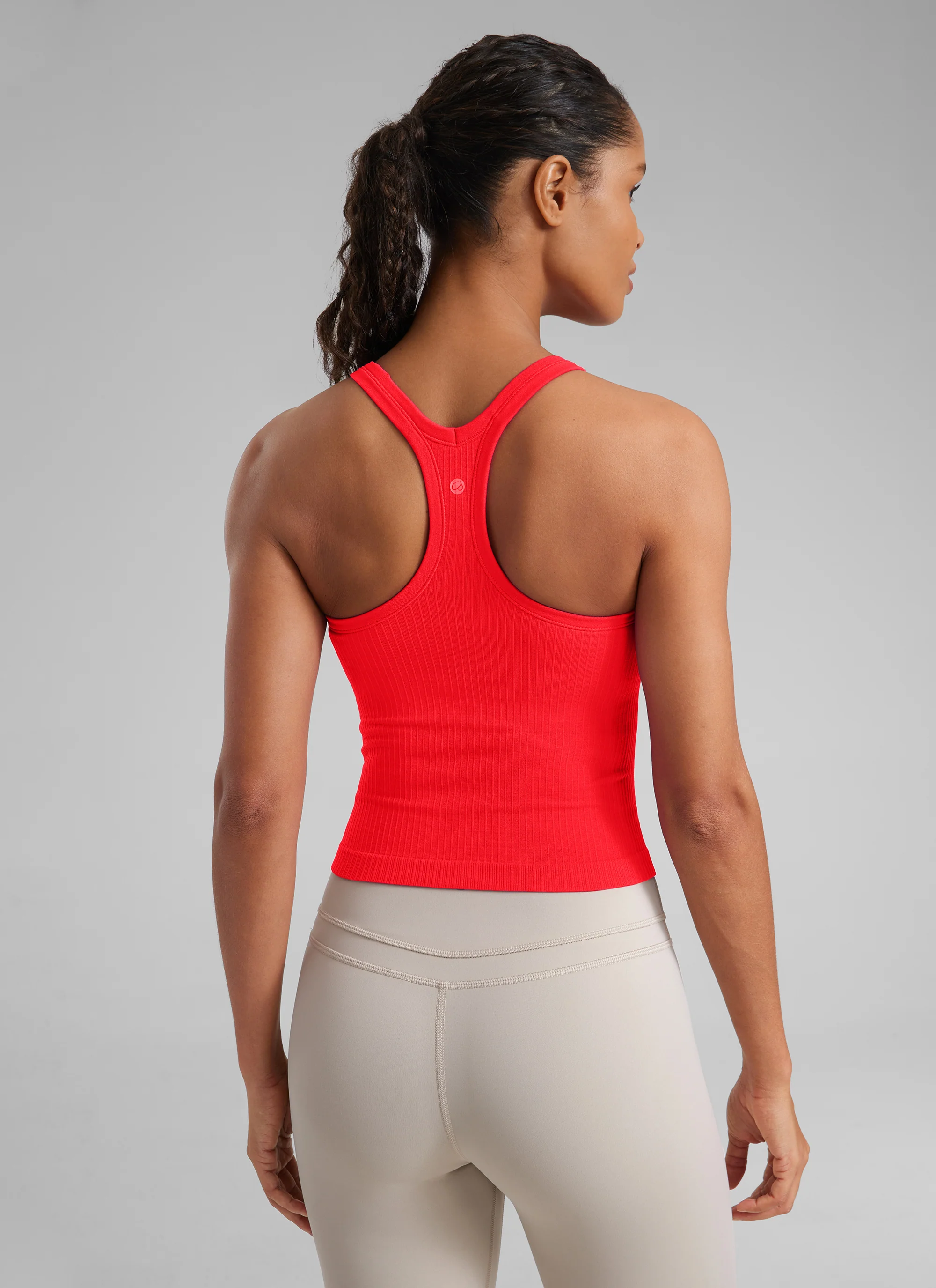Seamless Racerback Built in Bra Ribbed Tank - Image 19