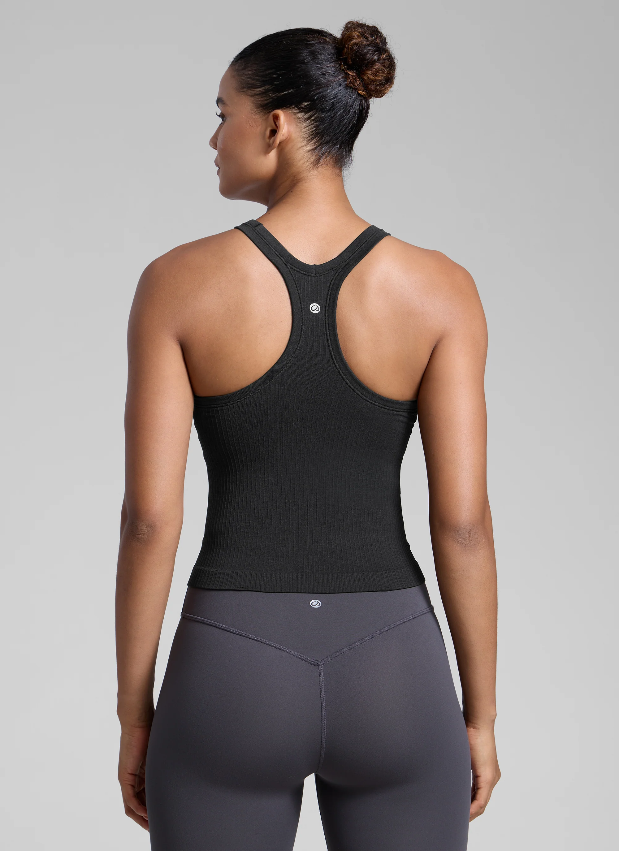 Seamless Racerback Built in Bra Ribbed Tank - Image 8