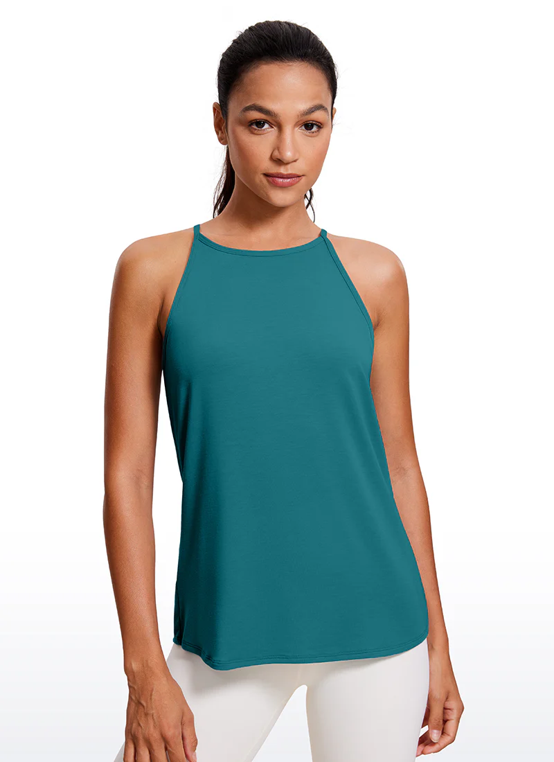 Hip Length High Neck Halter Tank - Image 4