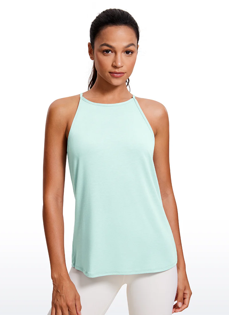 Hip Length High Neck Halter Tank - Image 7