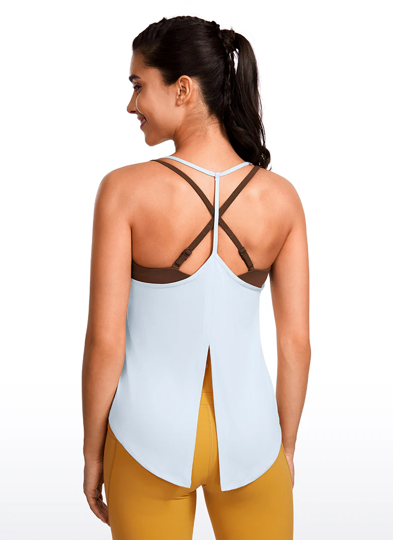 Lightweight Tie Back Halter V Neck Tank - Image 2
