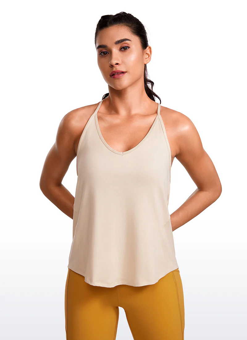 Lightweight Tie Back Halter V Neck Tank - Image 6