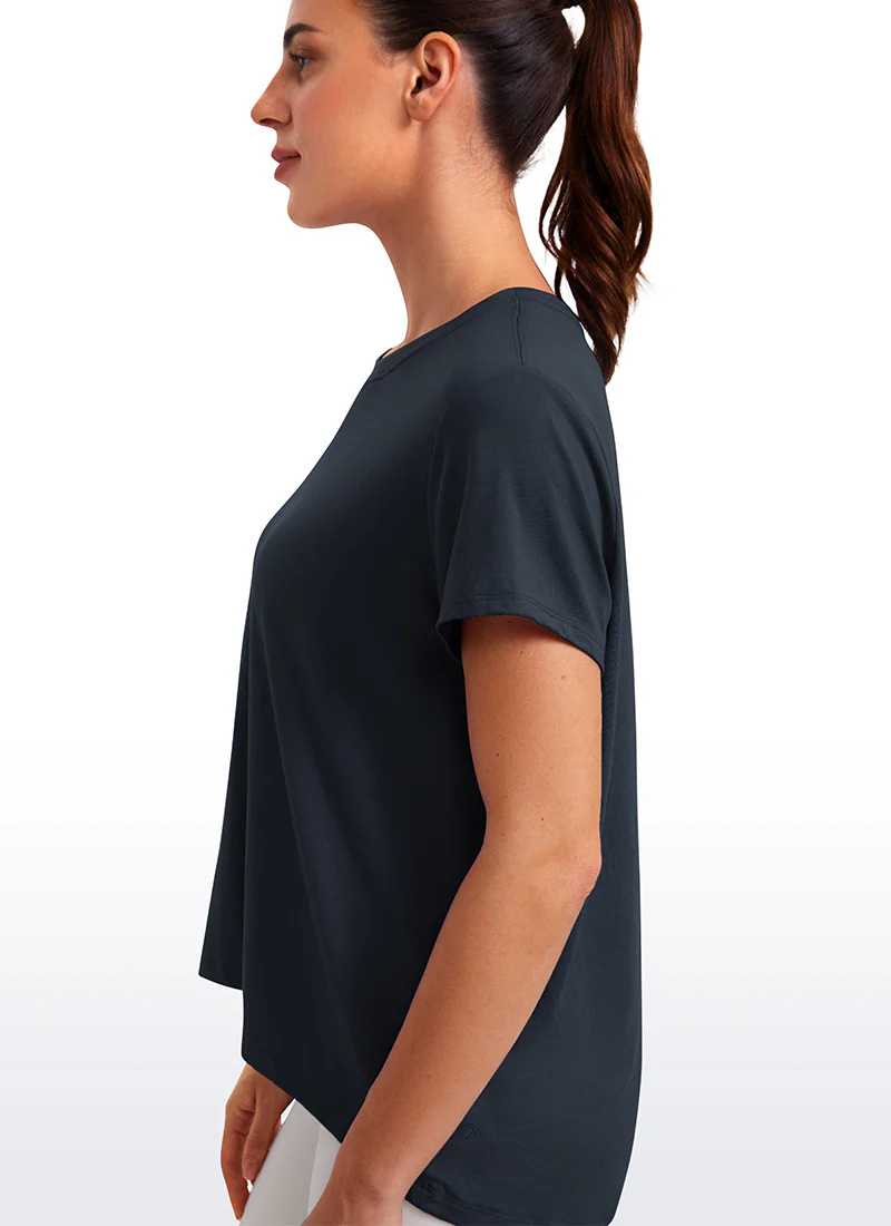 Flowy Yoga Crew Neck Short Sleeve - Image 20