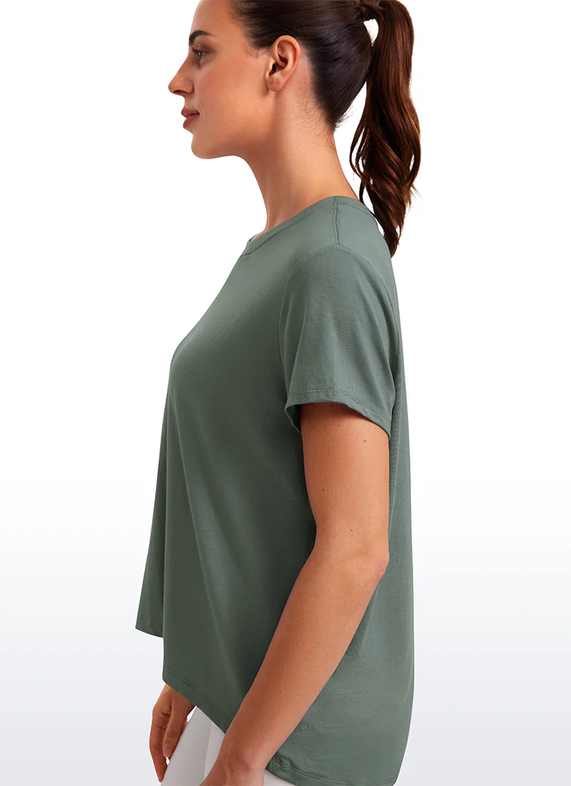 Flowy Yoga Crew Neck Short Sleeve - Image 32