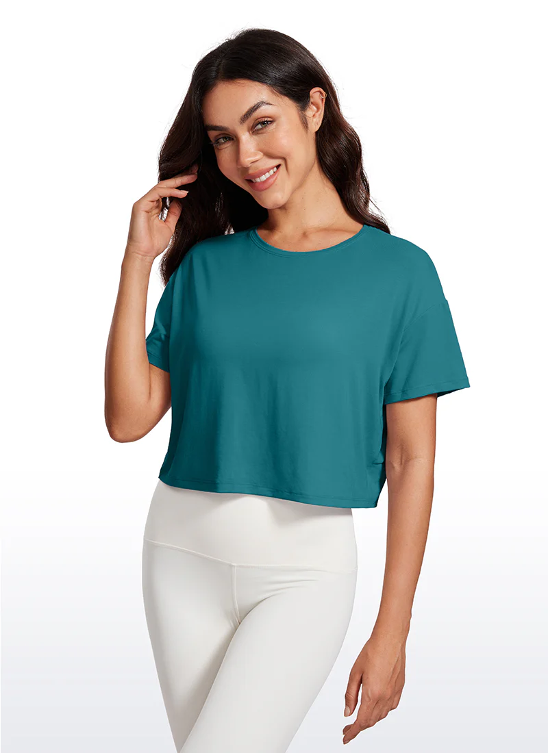 Open Back Cropped Short Sleeve - Image 15