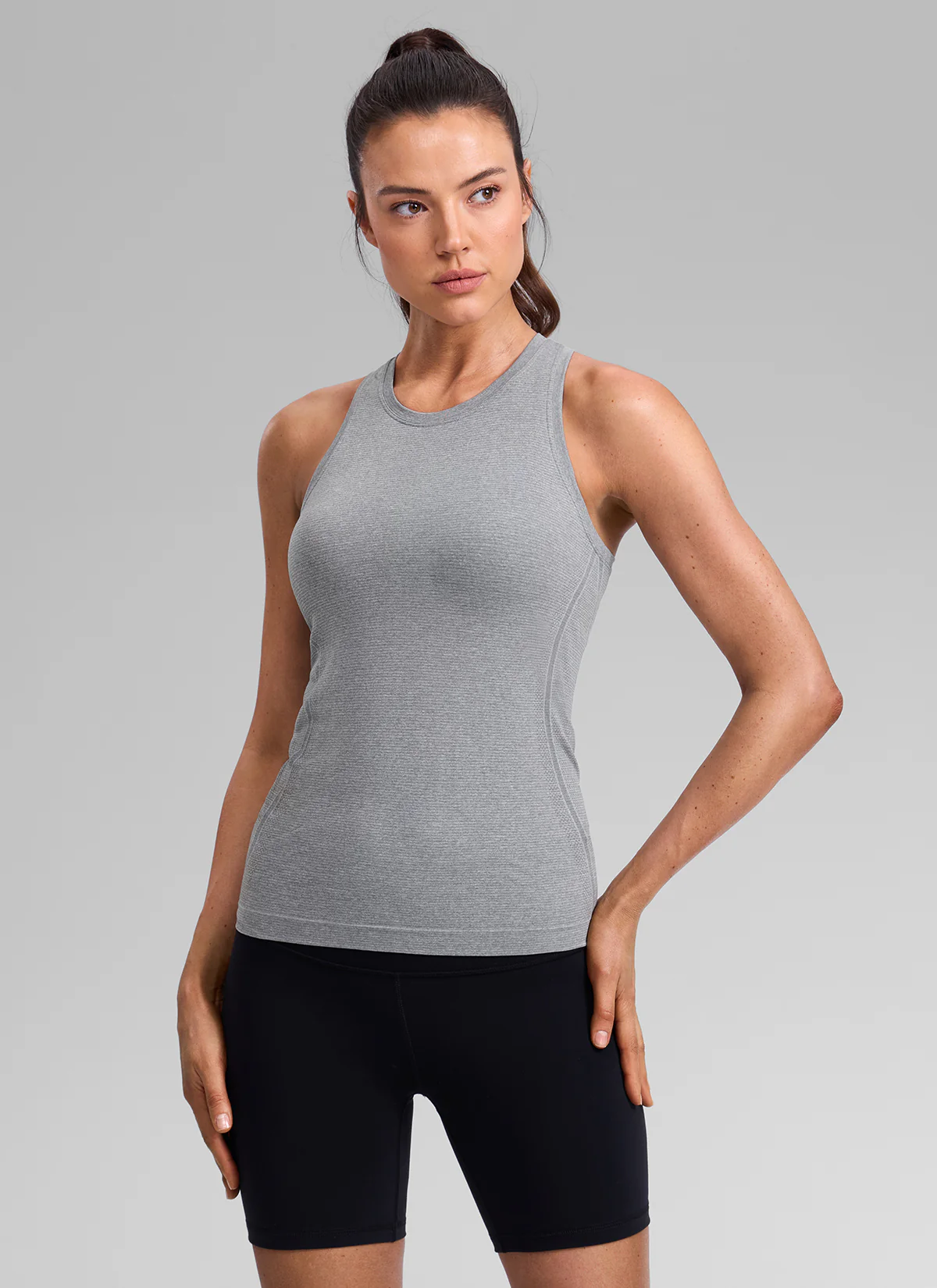 Seamless Racerback High Crewneck Hip Tank - Image 22