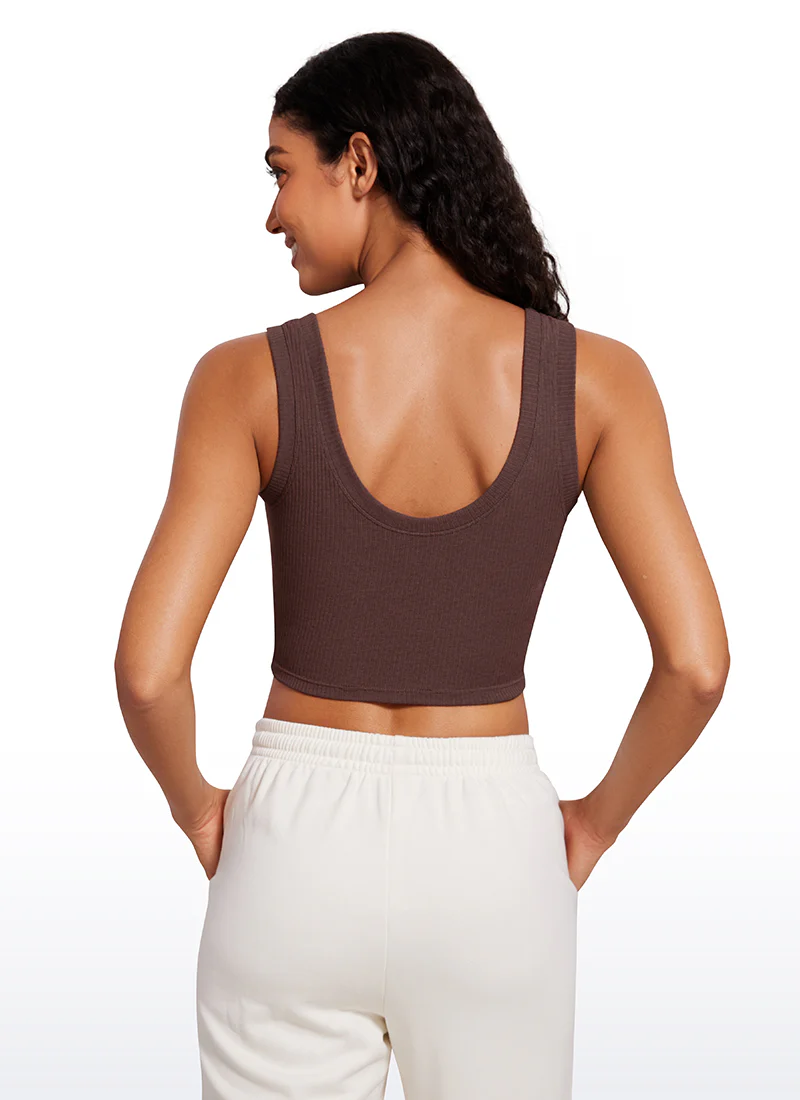 Ribbed Cropped Length Scoop Neck Tank - Image 13