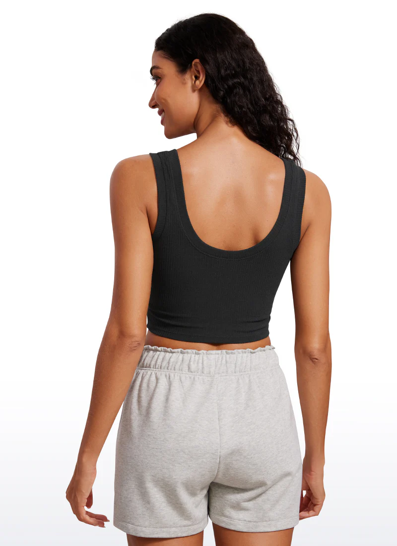 Ribbed Cropped Length Scoop Neck Tank - Image 5