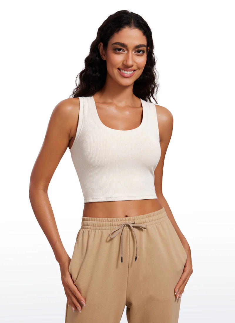 Ribbed Cropped Length Scoop Neck Tank - Image 8