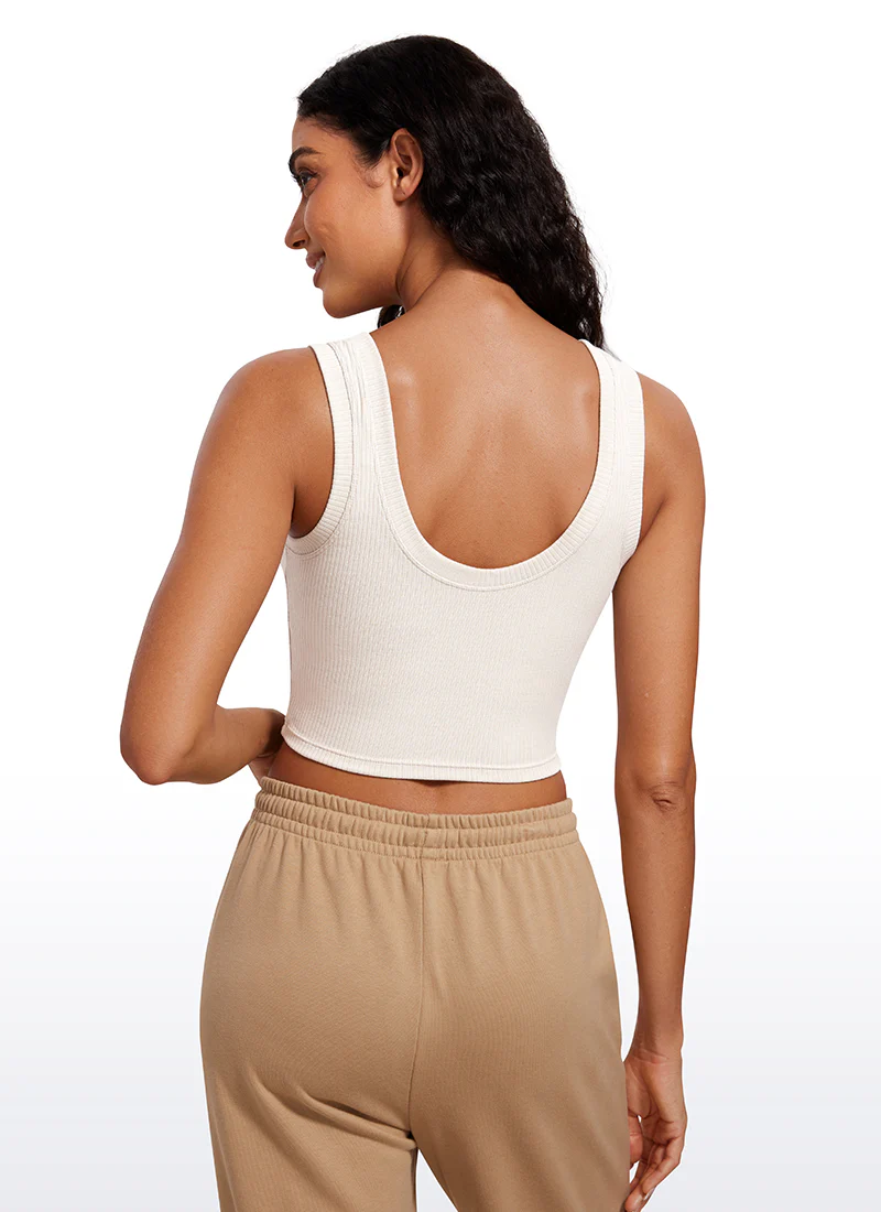 Ribbed Cropped Length Scoop Neck Tank - Image 9