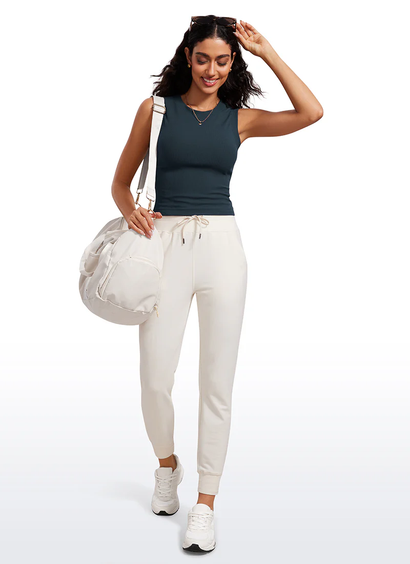 Ribbed Waist Length High Neck Tank - Image 11