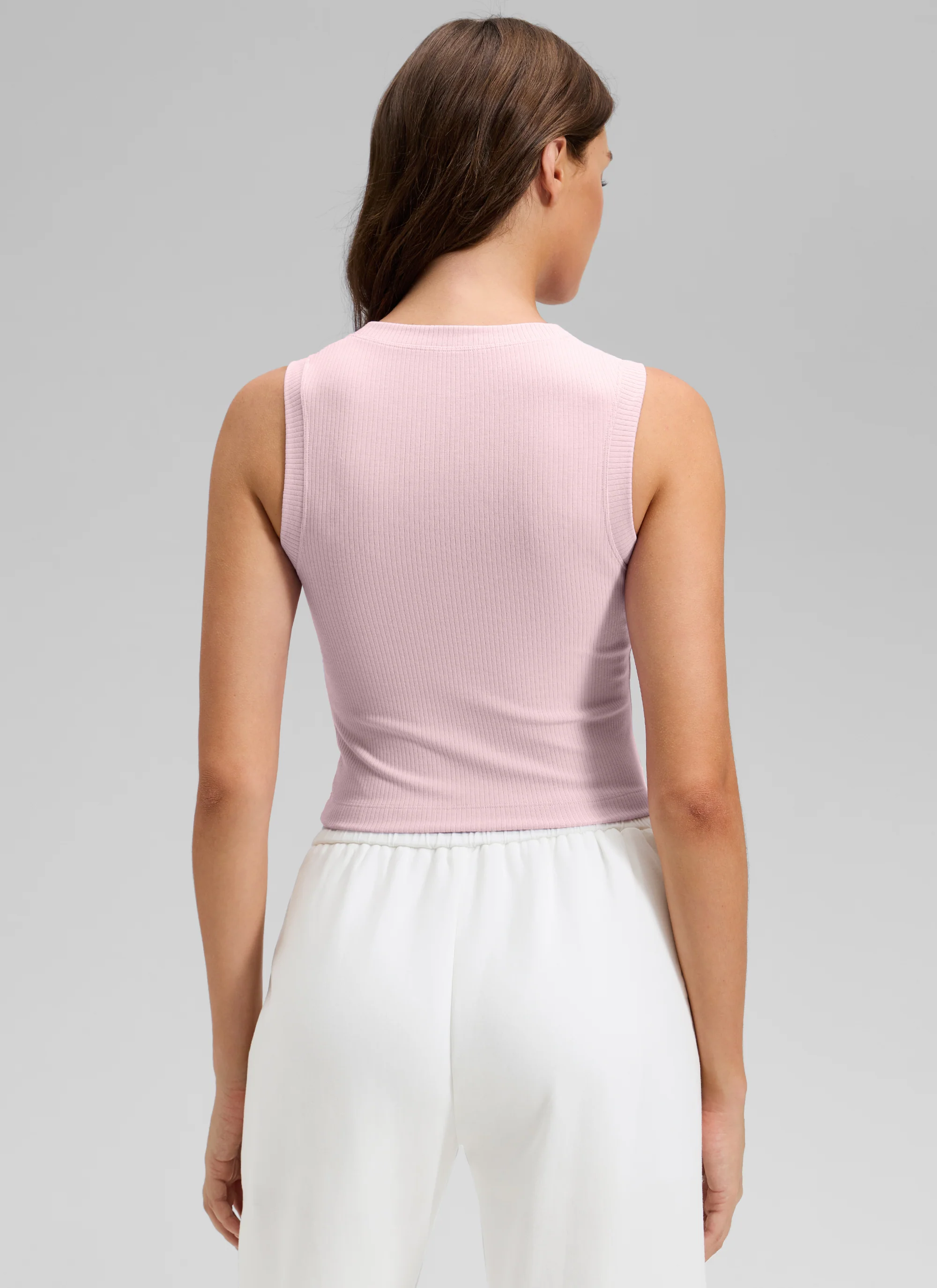 Ribbed Waist Length High Neck Tank - Image 30