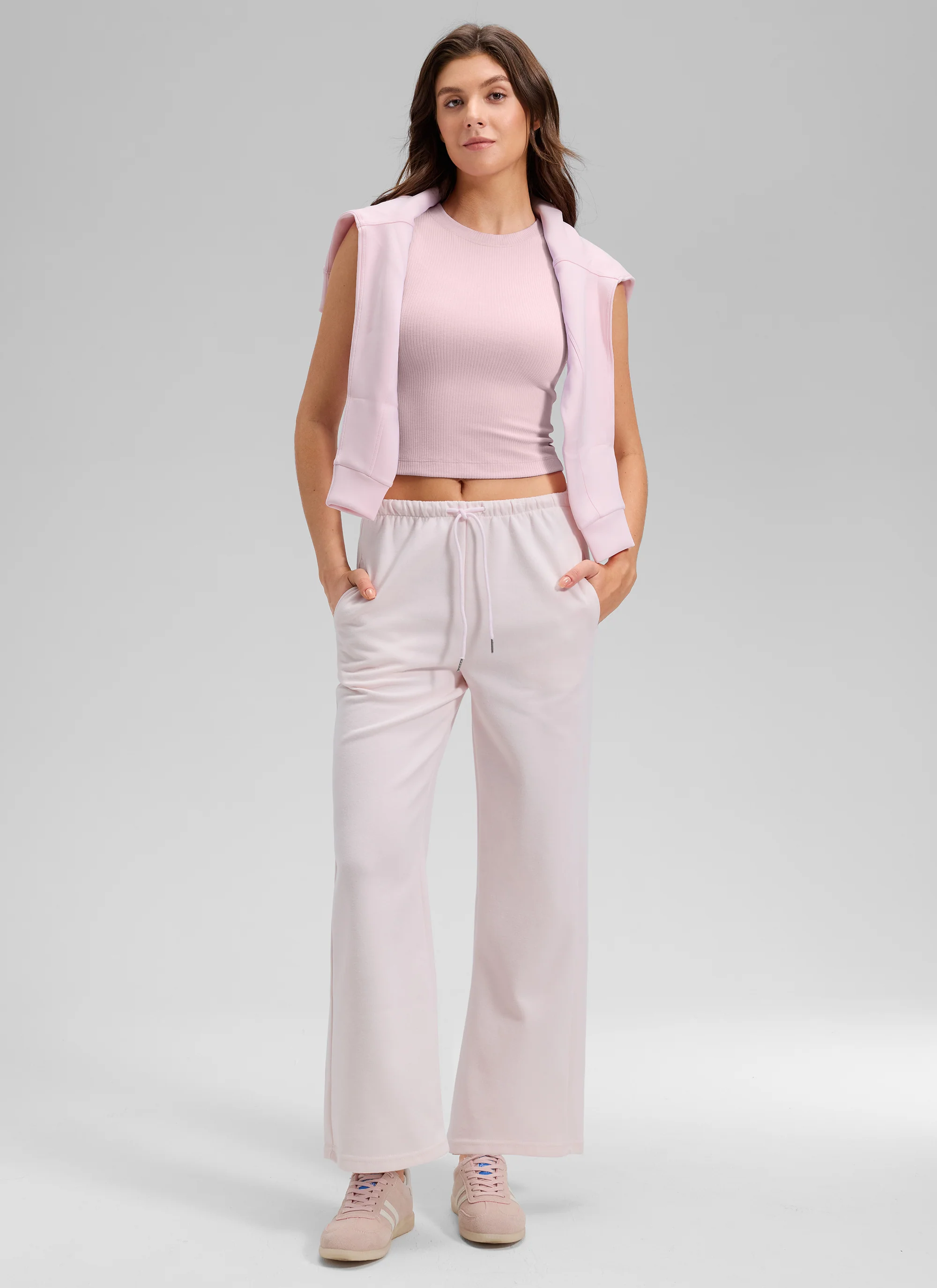 Ribbed Waist Length High Neck Tank - Image 31