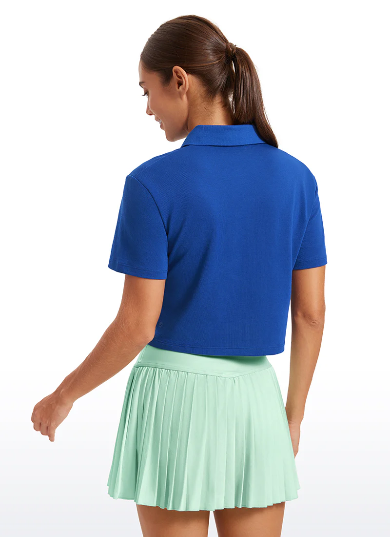 3 Button Collared Cropped Quick Dry Polo - Image 10