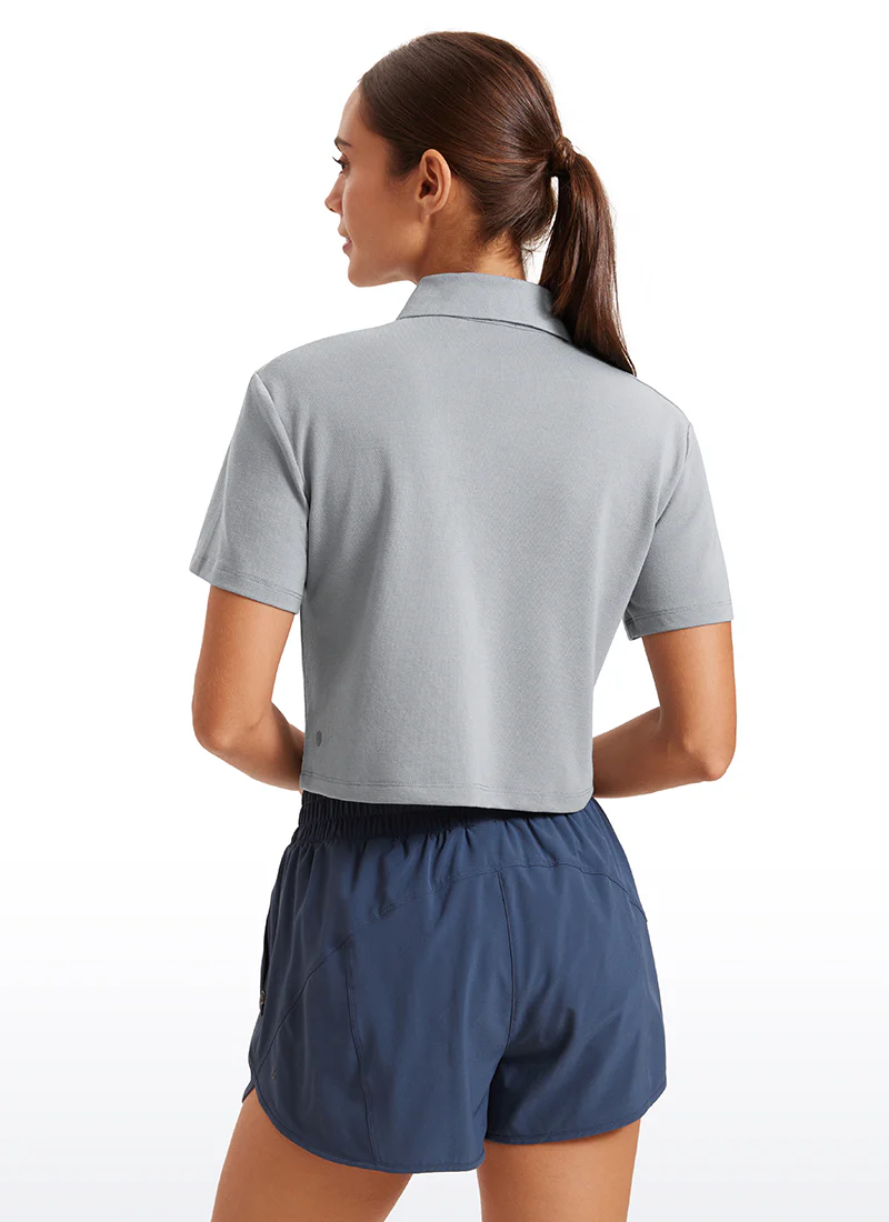 3 Button Collared Cropped Quick Dry Polo - Image 18