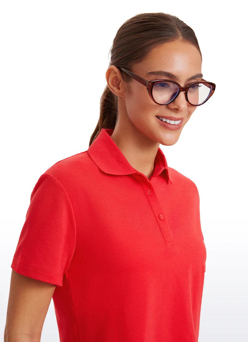 3 Button Collared Cropped Quick Dry Polo - Image 24