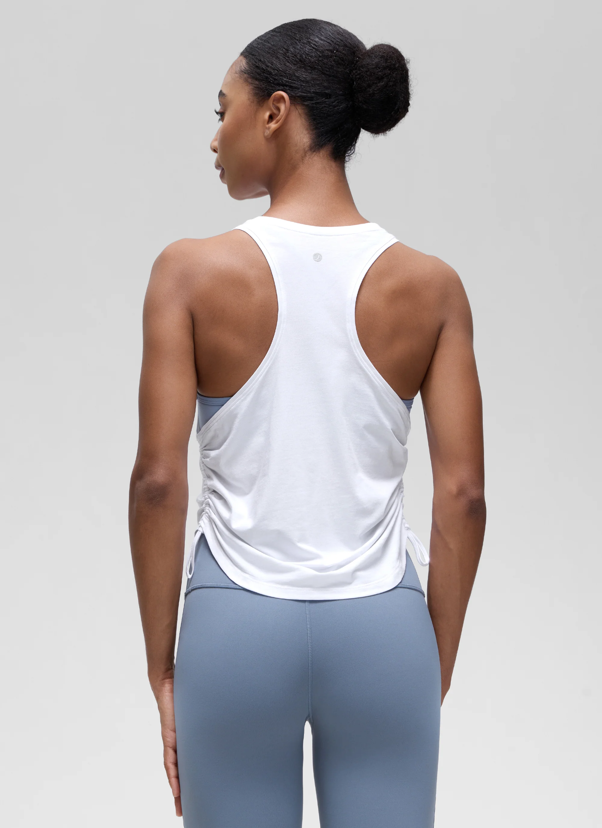 Pima Cotton Racerback Ruched Side Tank - Image 15