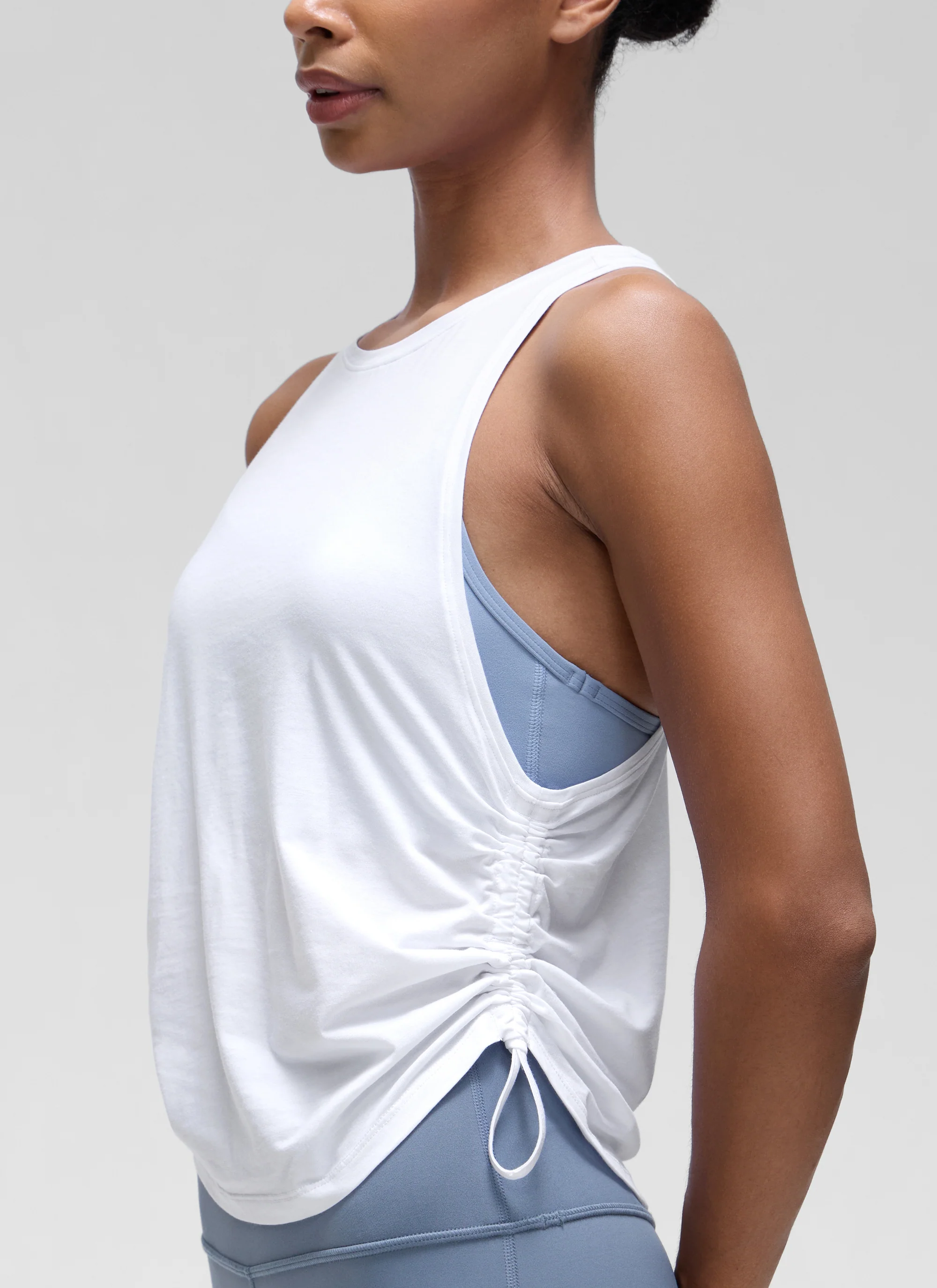 Pima Cotton Racerback Ruched Side Tank - Image 17