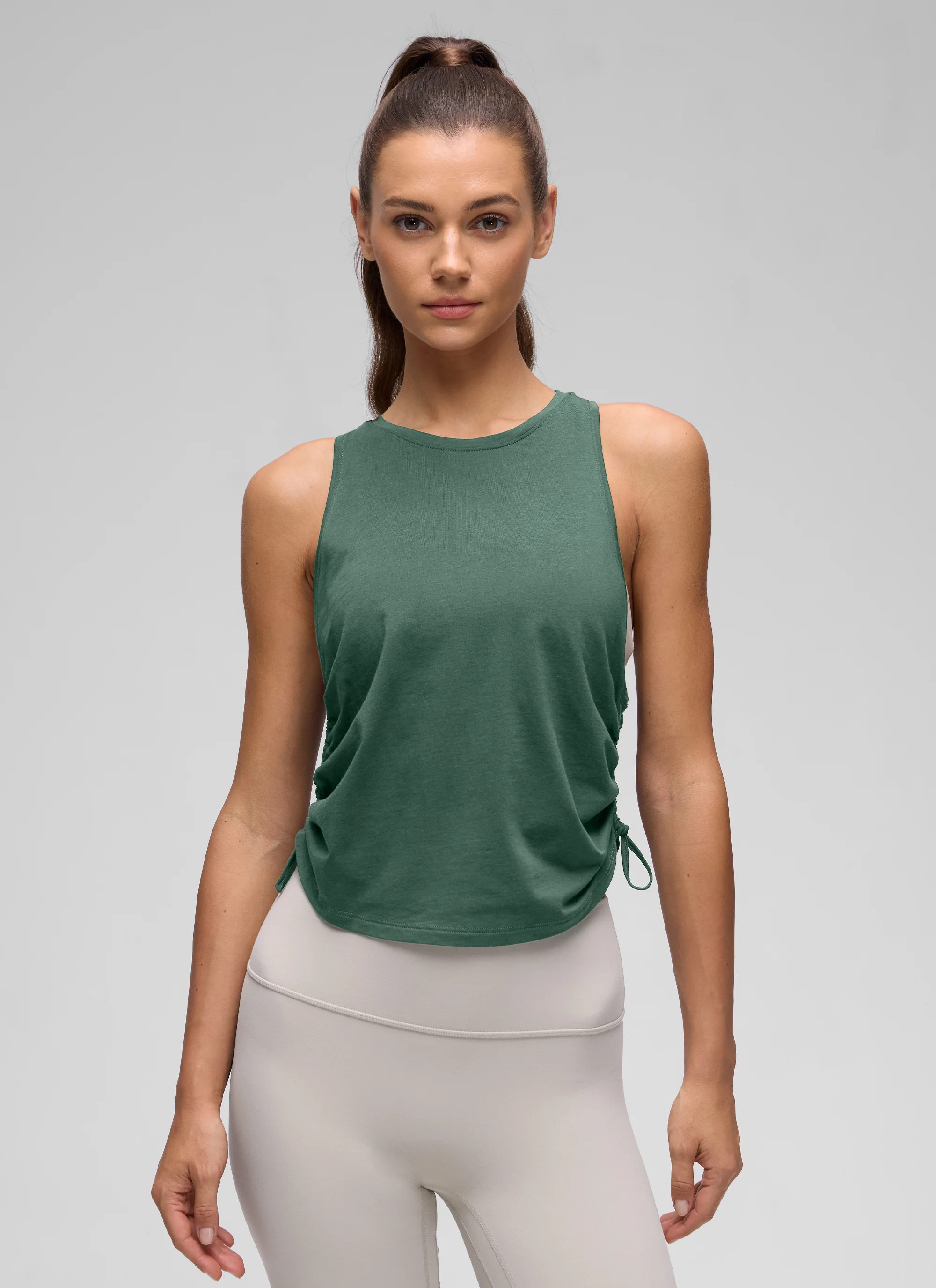 Pima Cotton Racerback Ruched Side Tank - Image 18