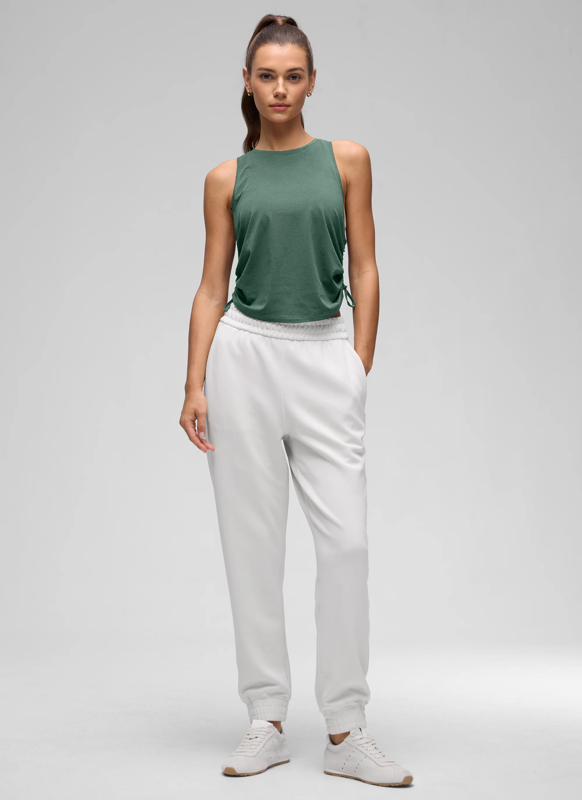 Pima Cotton Racerback Ruched Side Tank - Image 20