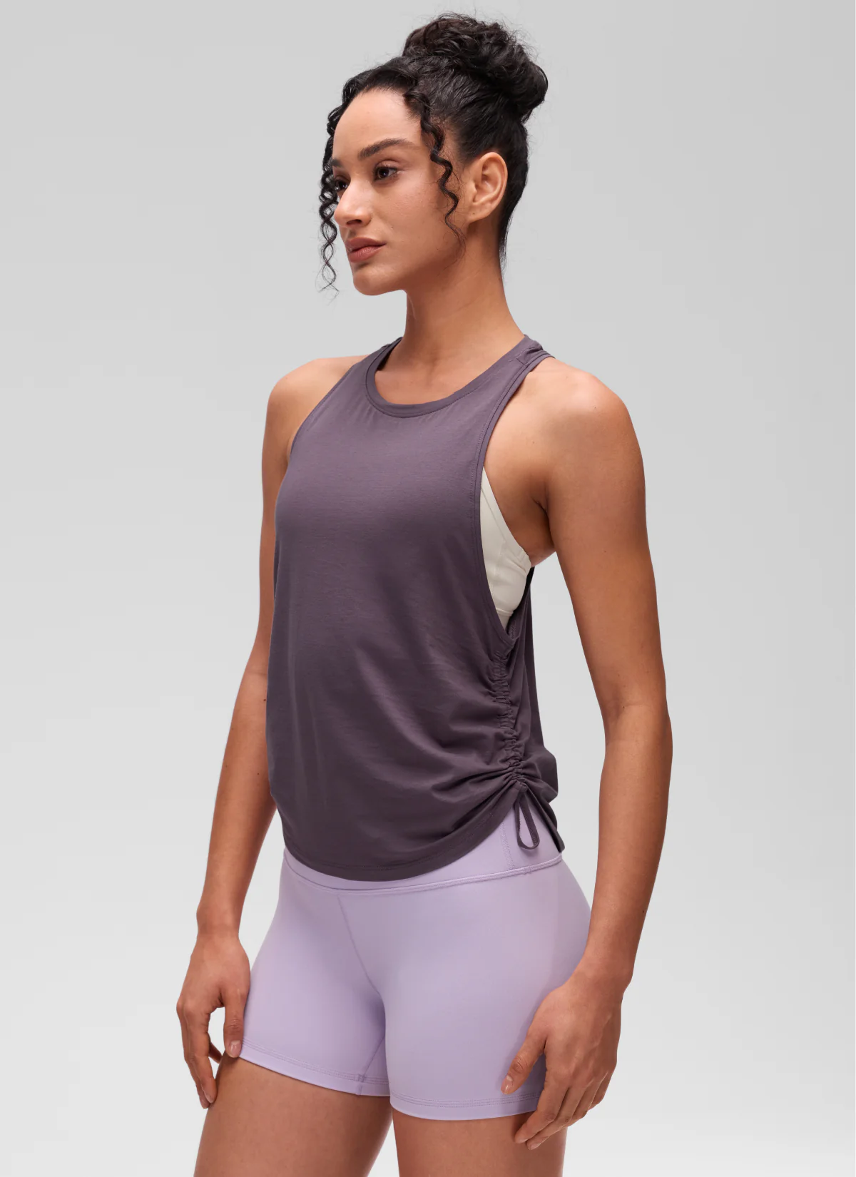 Pima Cotton Racerback Ruched Side Tank - Image 26