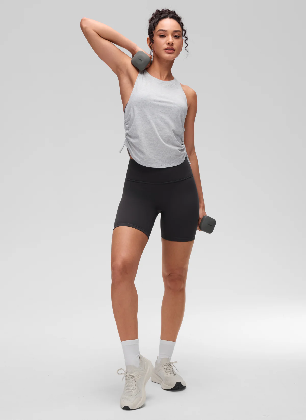 Pima Cotton Racerback Ruched Side Tank - Image 29