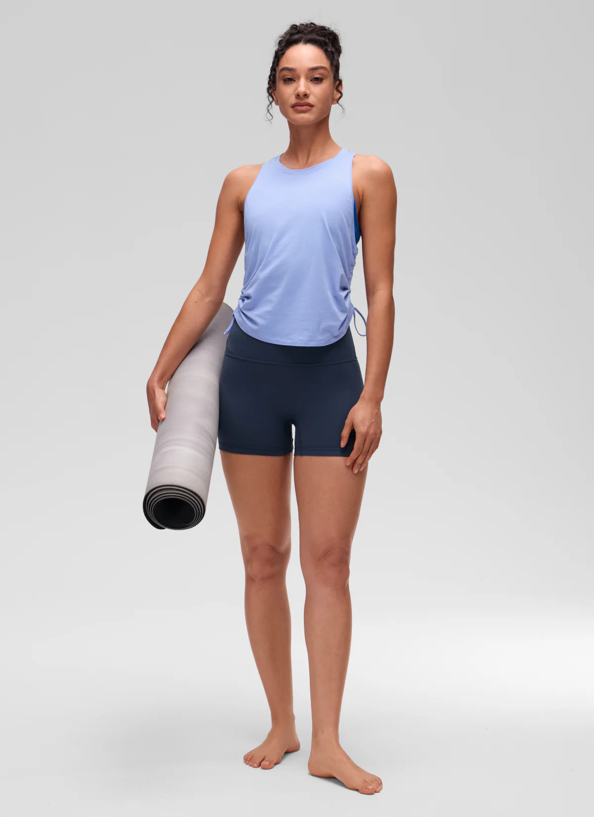 Pima Cotton Racerback Ruched Side Tank - Image 34