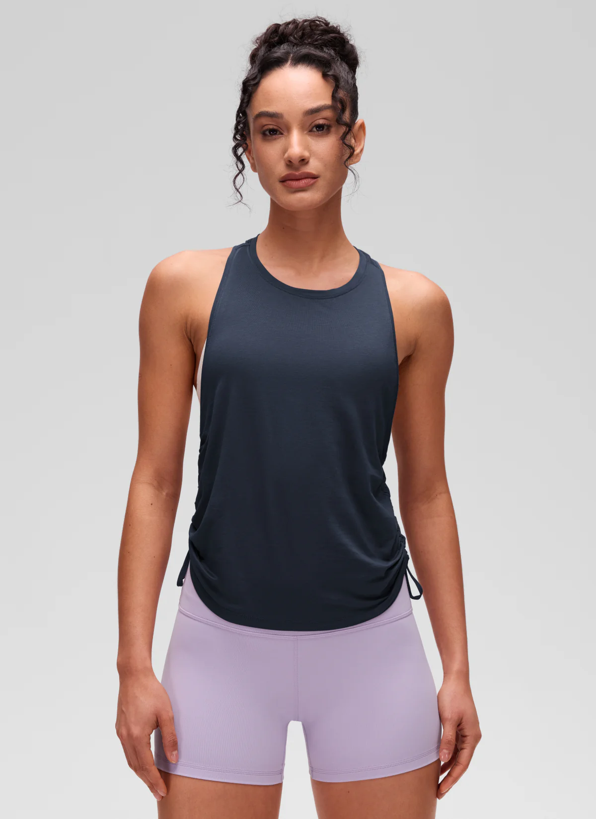 Pima Cotton Racerback Ruched Side Tank - Image 36
