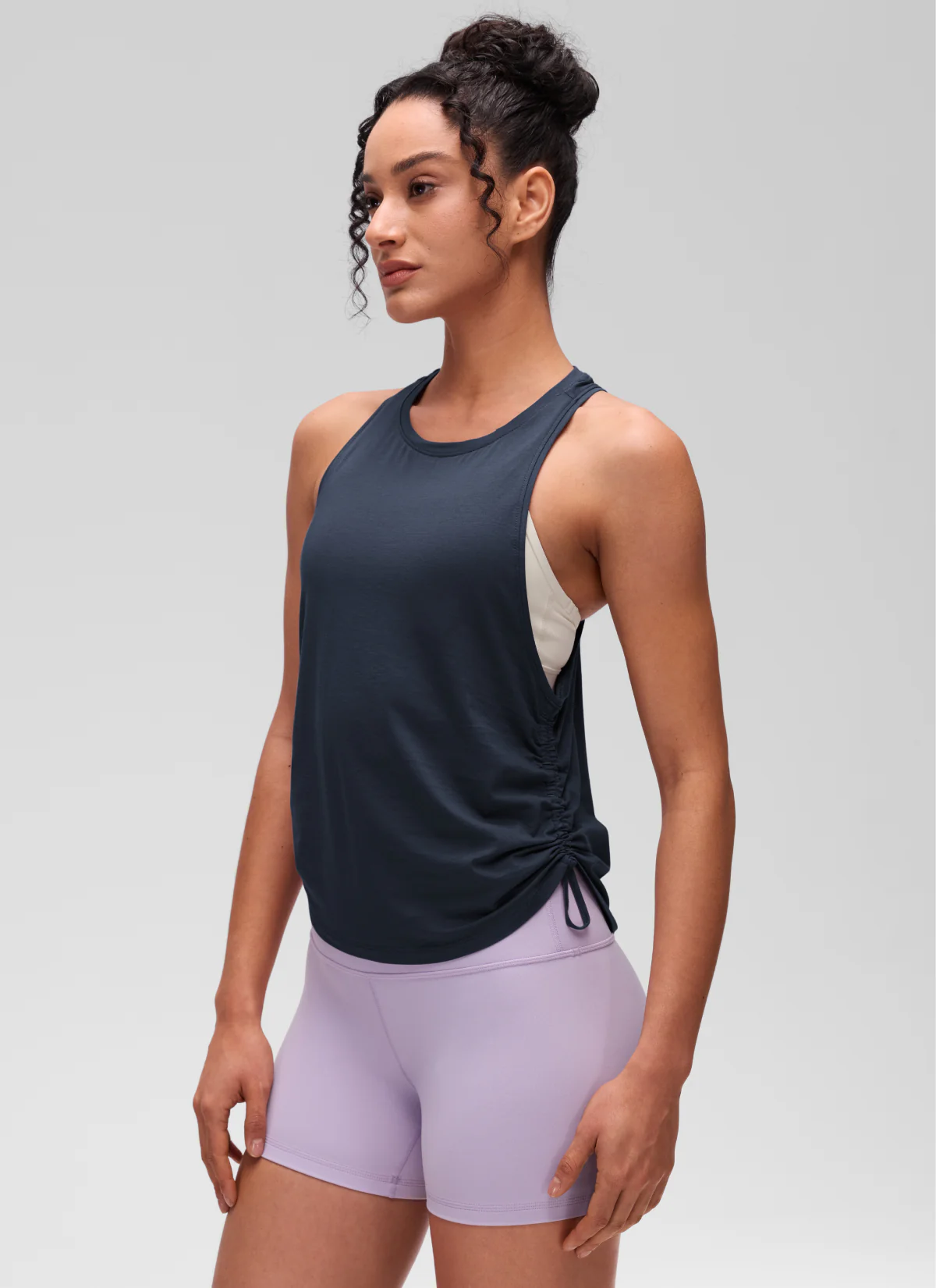Pima Cotton Racerback Ruched Side Tank - Image 39