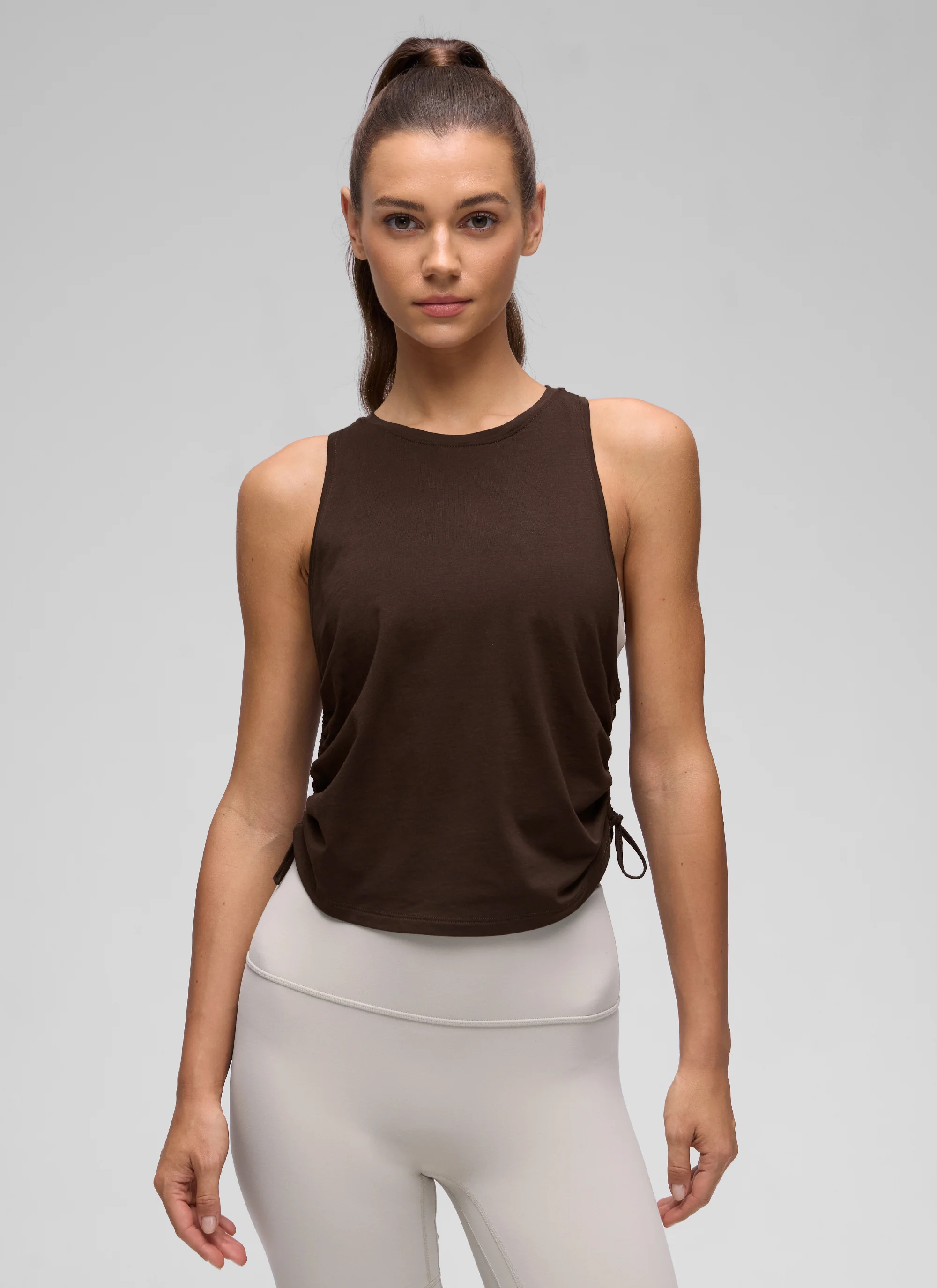 Pima Cotton Racerback Ruched Side Tank - Image 40