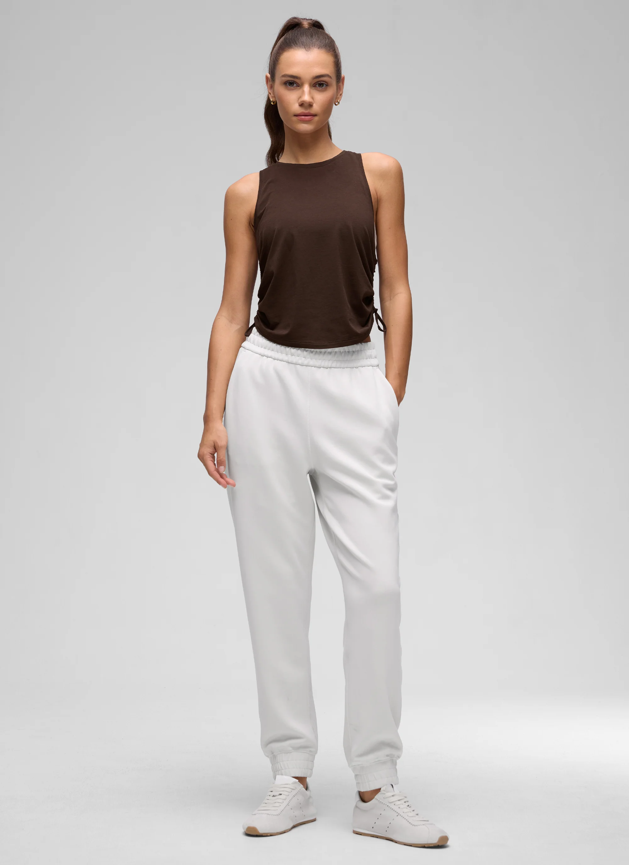 Pima Cotton Racerback Ruched Side Tank - Image 42