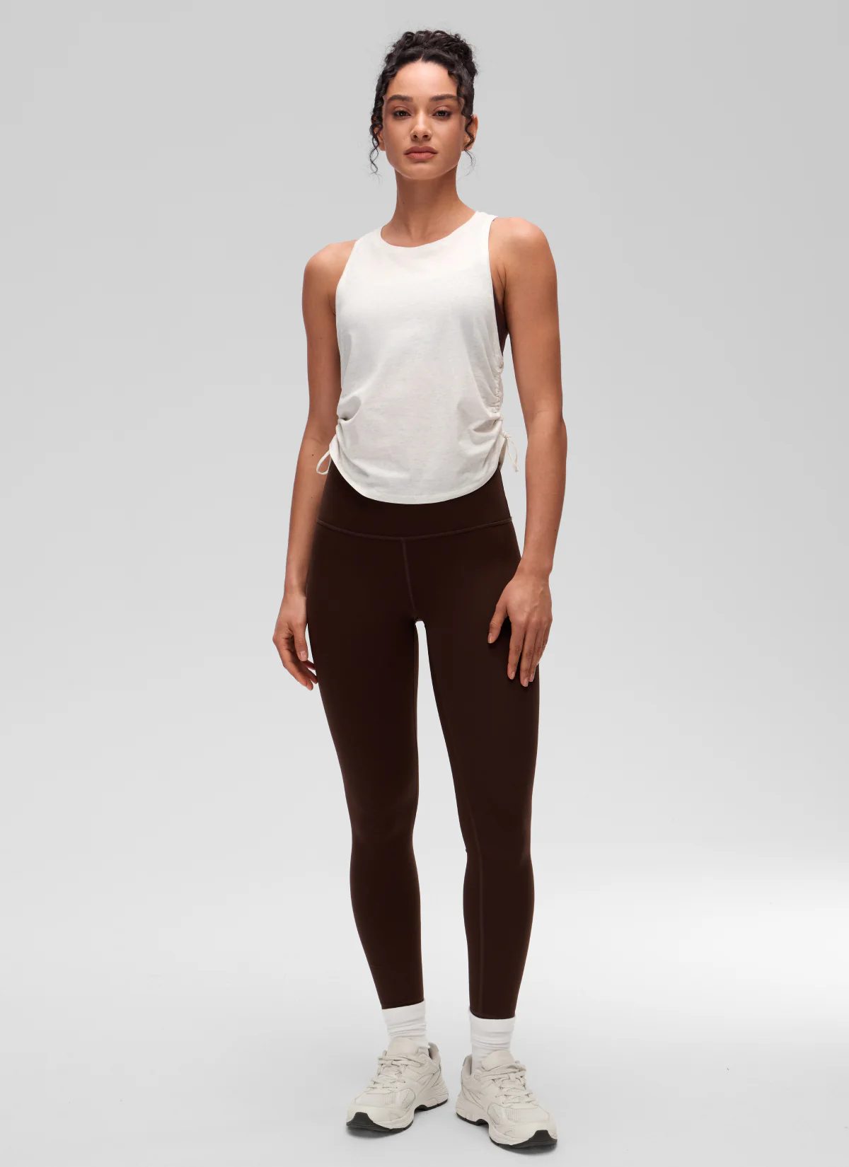 Pima Cotton Racerback Ruched Side Tank - Image 7