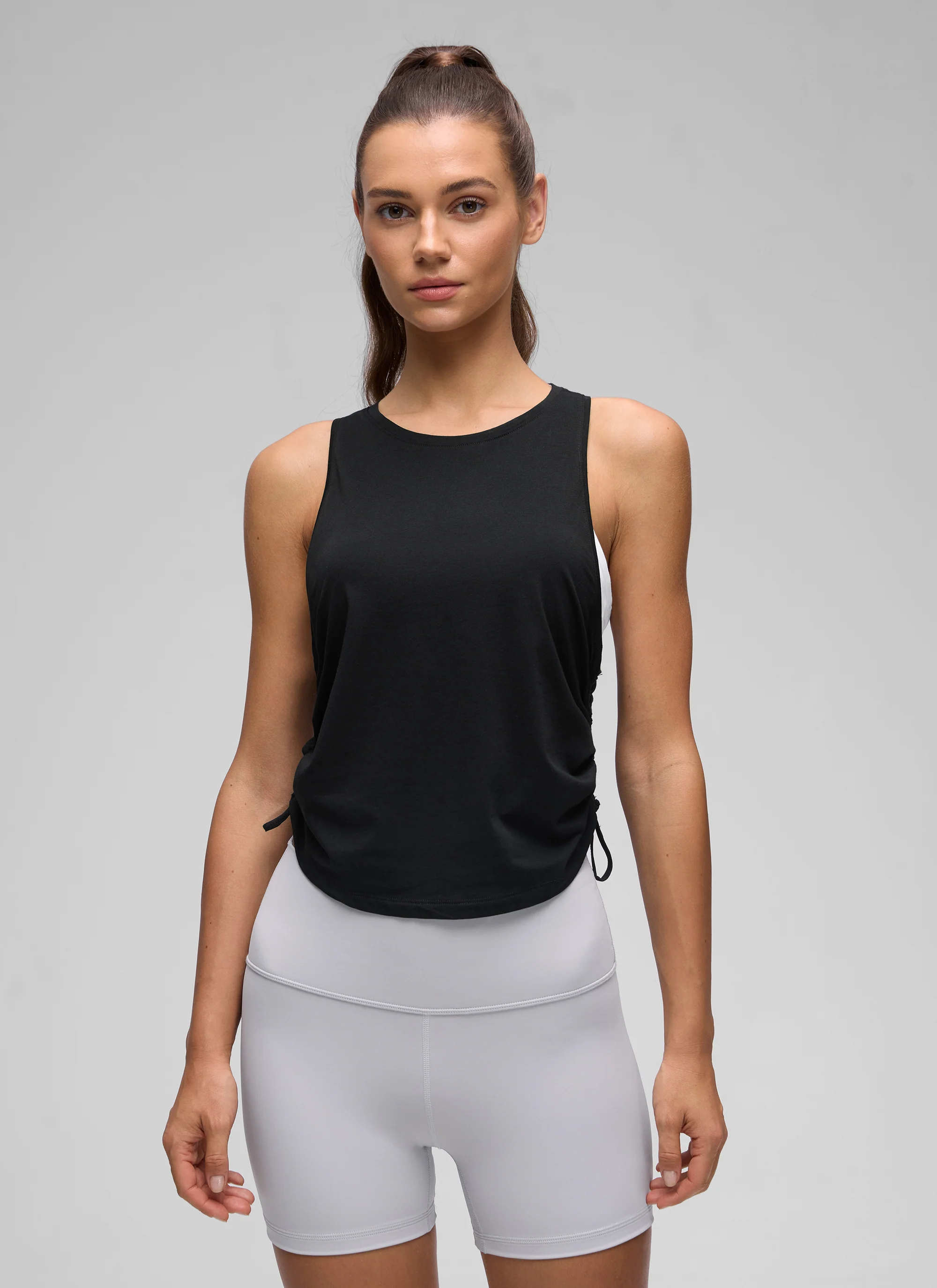Pima Cotton Racerback Ruched Side Tank - Image 9