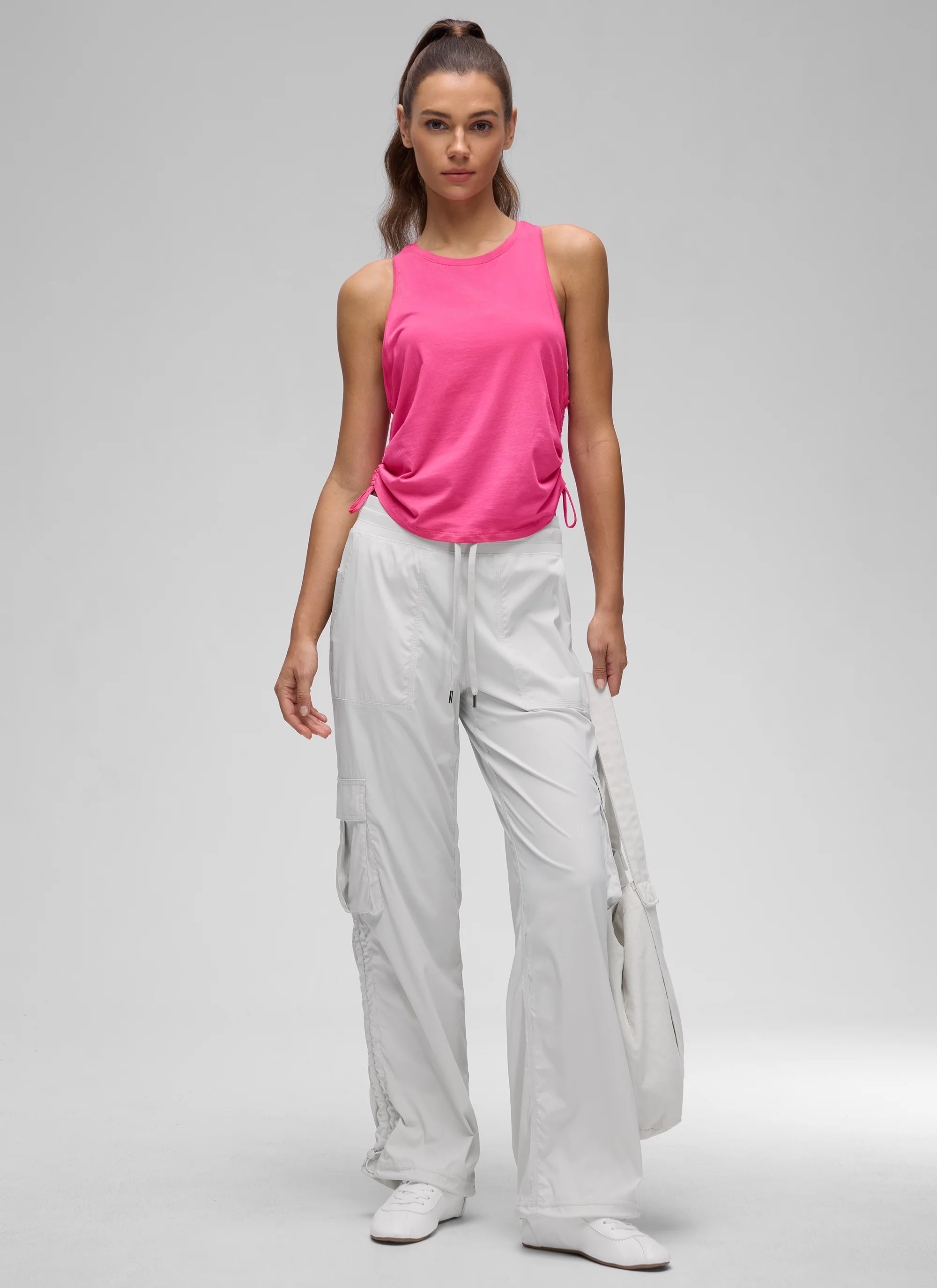 Pima Cotton Racerback Ruched Side Tank - Image 3