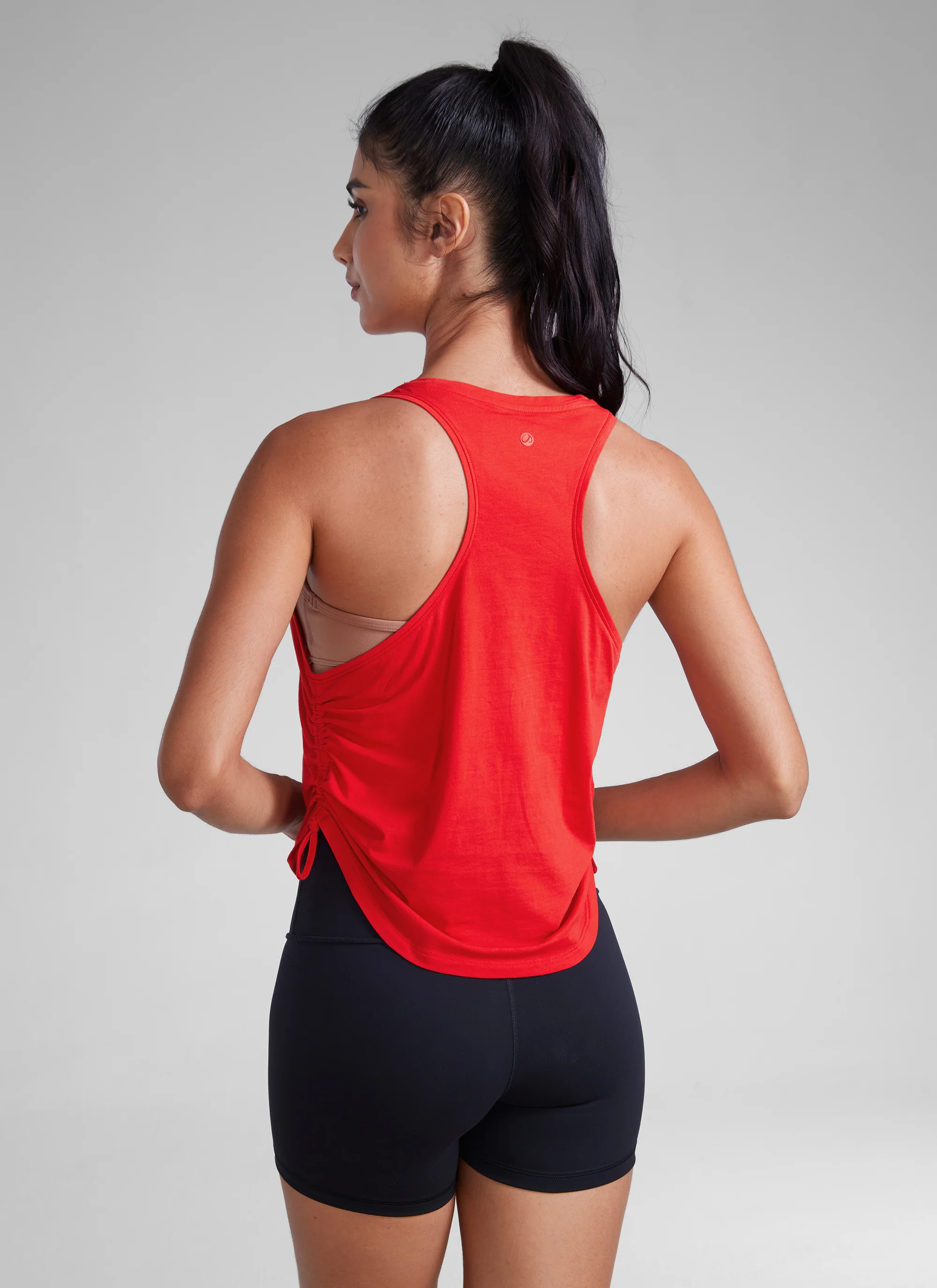 Pima Cotton Racerback Ruched Side Tank - Image 7