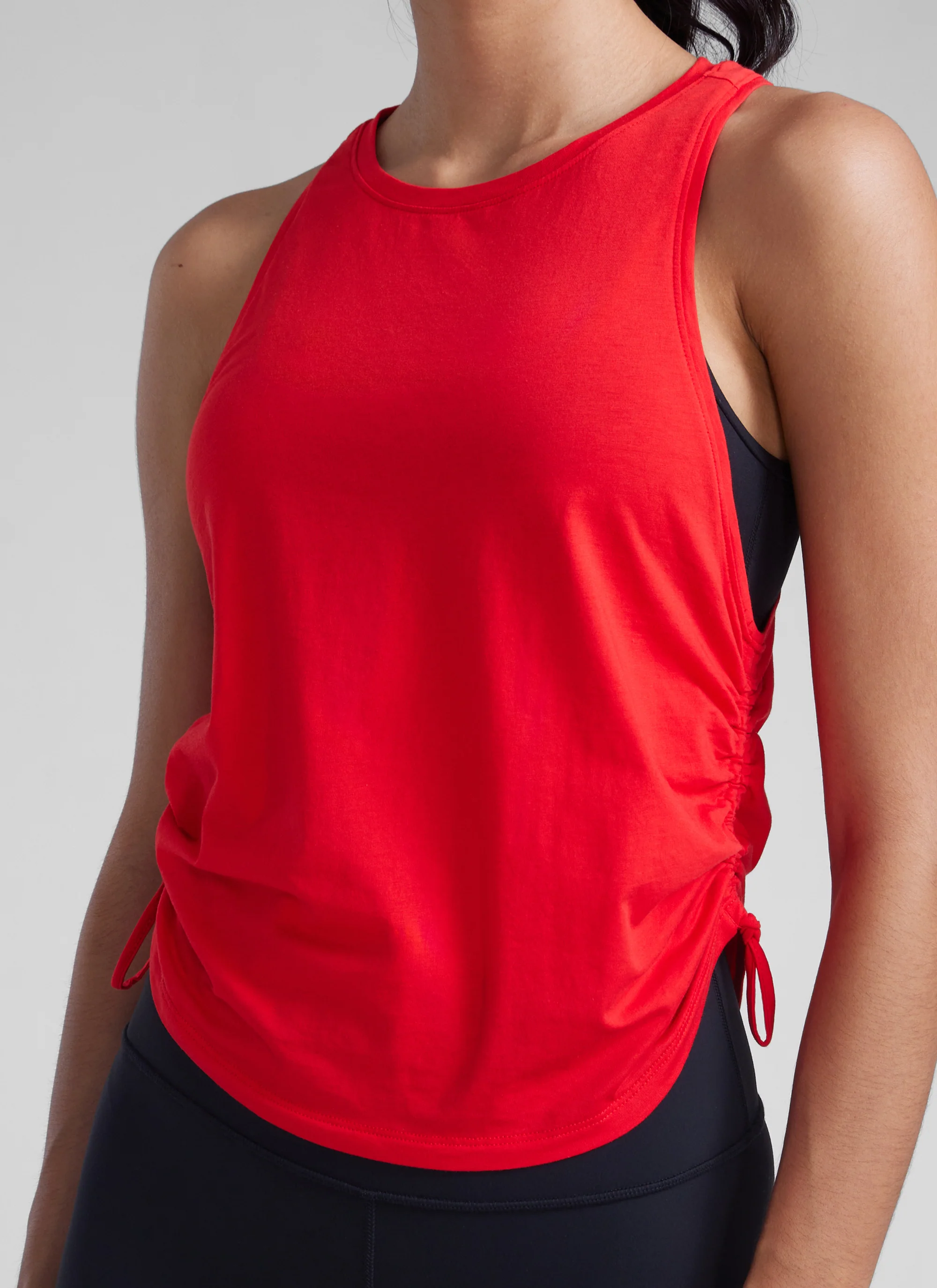 Pima Cotton Racerback Ruched Side Tank - Image 8