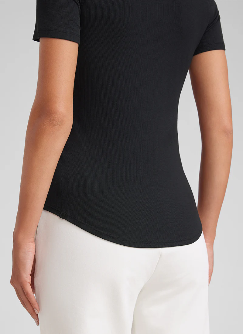 Modal Crew Neck Ribbed Short Sleeve - Image 4