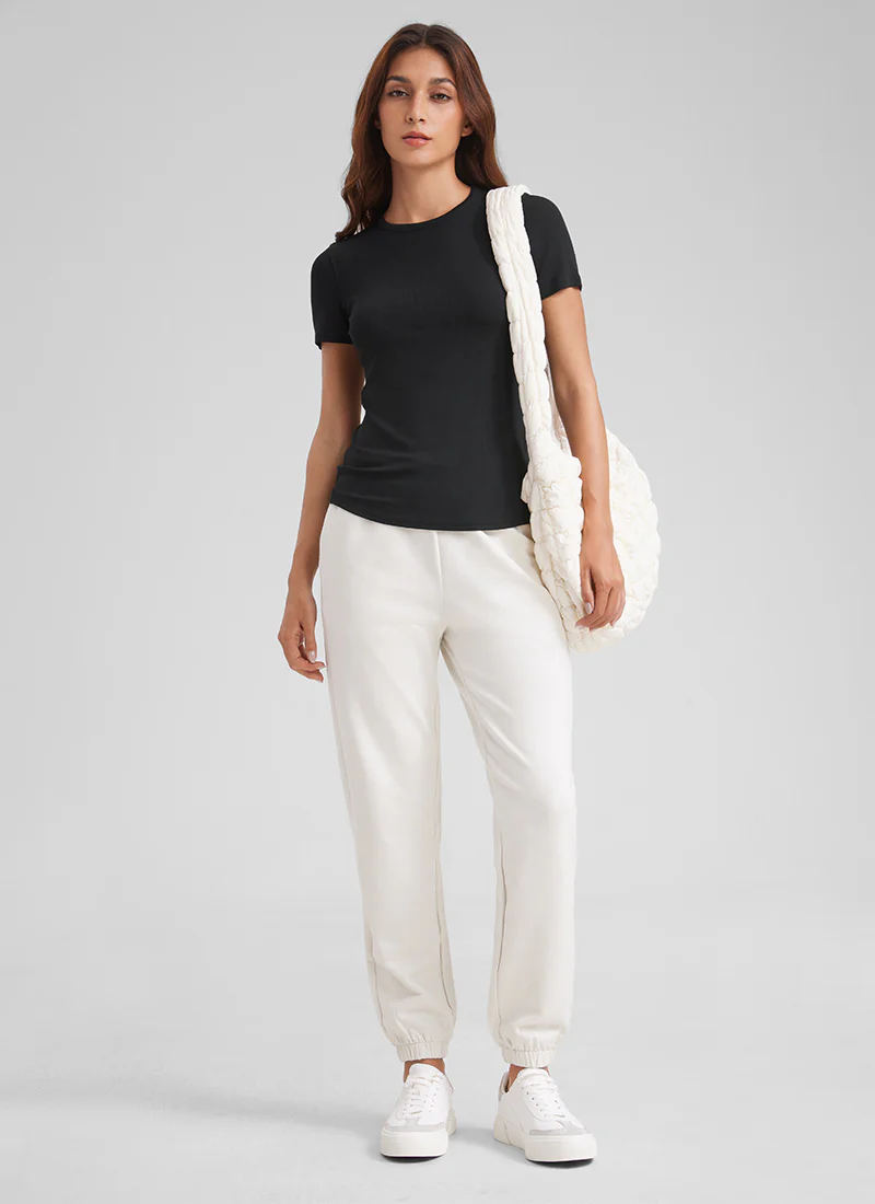 Modal Crew Neck Ribbed Short Sleeve - Image 6