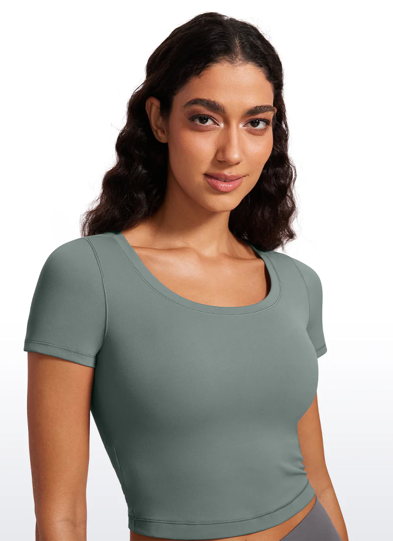 Butterluxe Scoop Neck Cropped Short Sleeves - Image 4