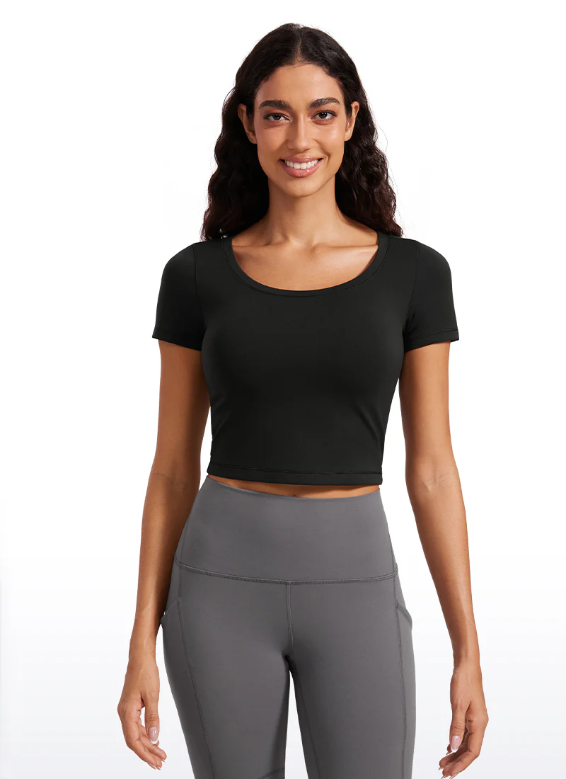 Butterluxe Scoop Neck Cropped Short Sleeves - Image 5